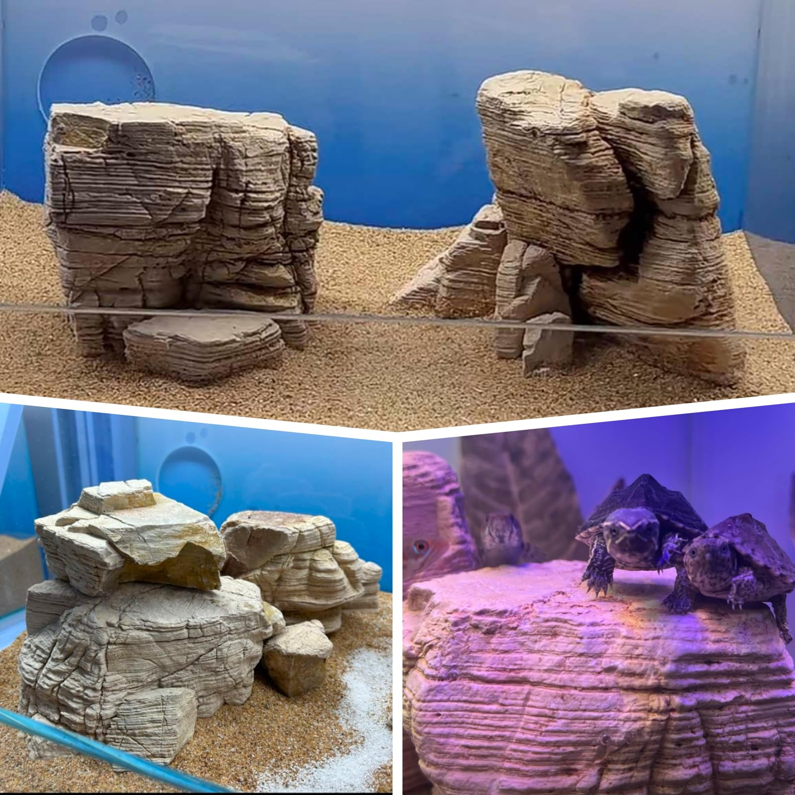 Piedra de acuario de 20 libras, piedra para acuario, paisajismo, terrarios, recintos de vivero, jardines en miniatura y de hadas, 7-8 piezas de 2 a 8 pulgadas