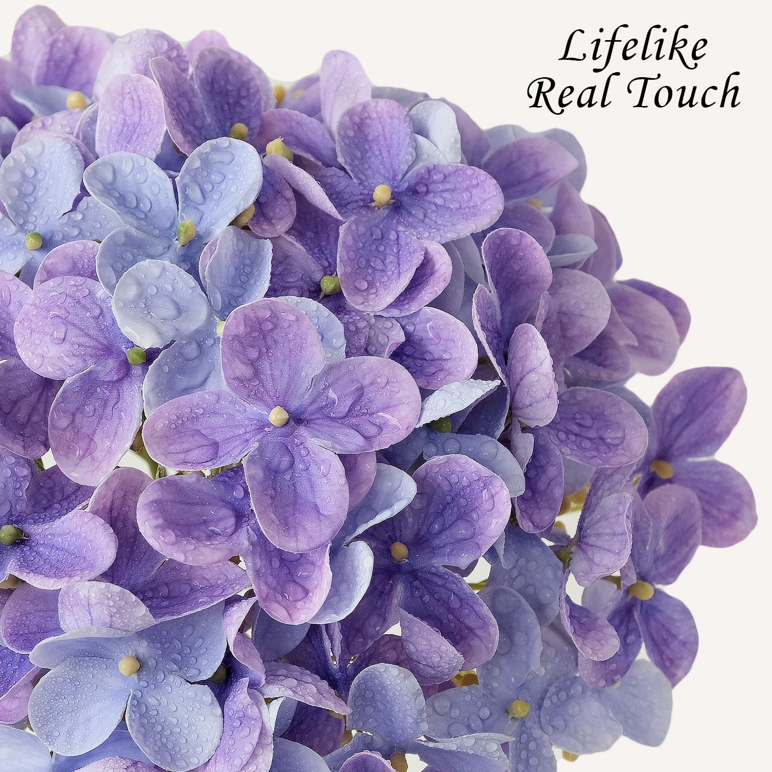 Bright Purple Boho Artificial Hydrangeas Flowers,4Pcs 20" Real Touch Lifelike Silk Artificial Hydrangeas, Full Fake Flowers for Bouquet Table Centerpieces Spring Wedding Indoor Home - Image 2