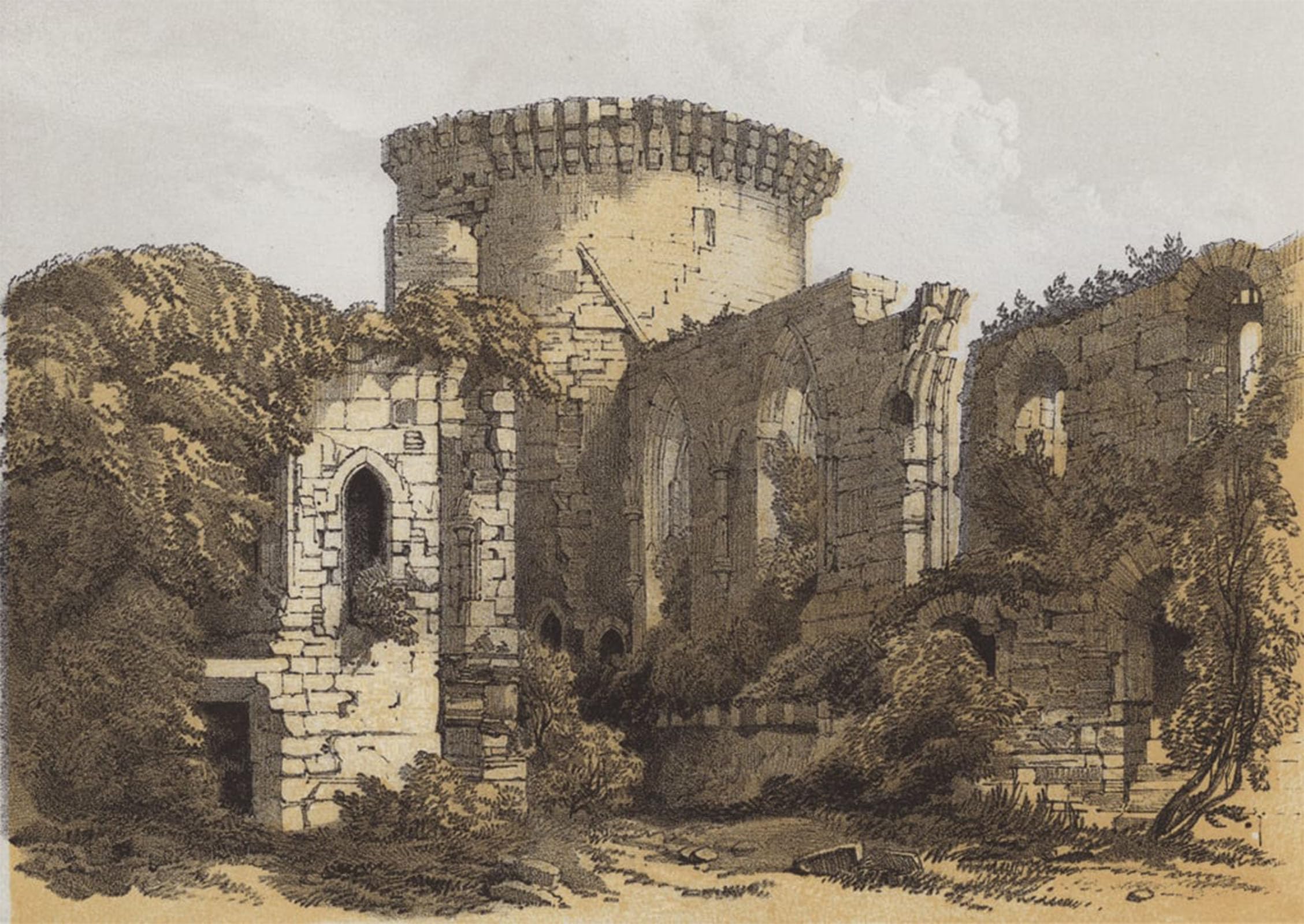 Artxlxxbn No Frame Famous Painting Canvas Artwork Graffiti Print Bothwell Castle By Samuel Prout Portrait Canvas Image For Home Decor 60X90cm