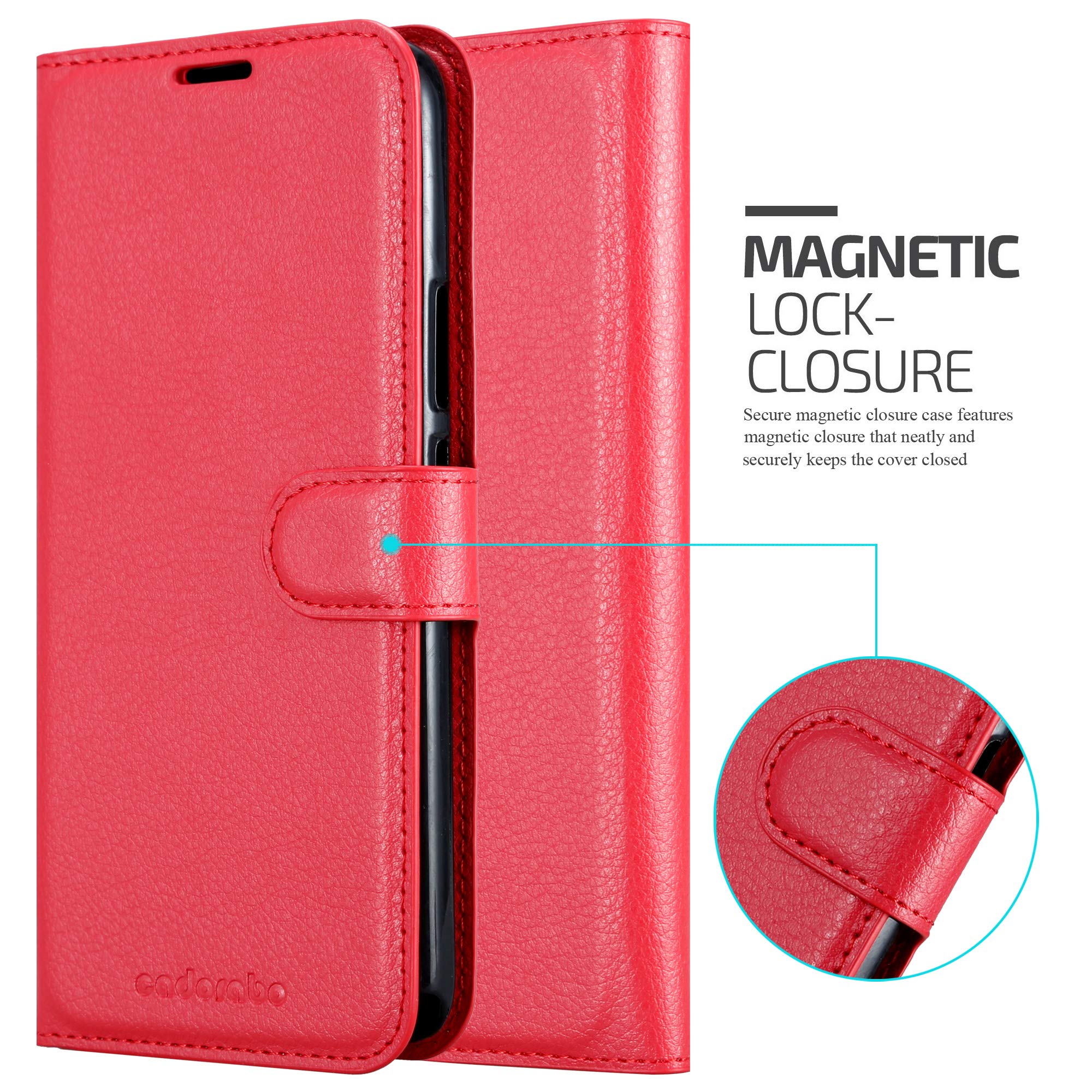 Cadorabo Custodia Libro Portafoglio Per Blackberry Key 2 LE | Rossa Carminio Con Slot Carte, Chiusura Magnetica E Funzione Stand