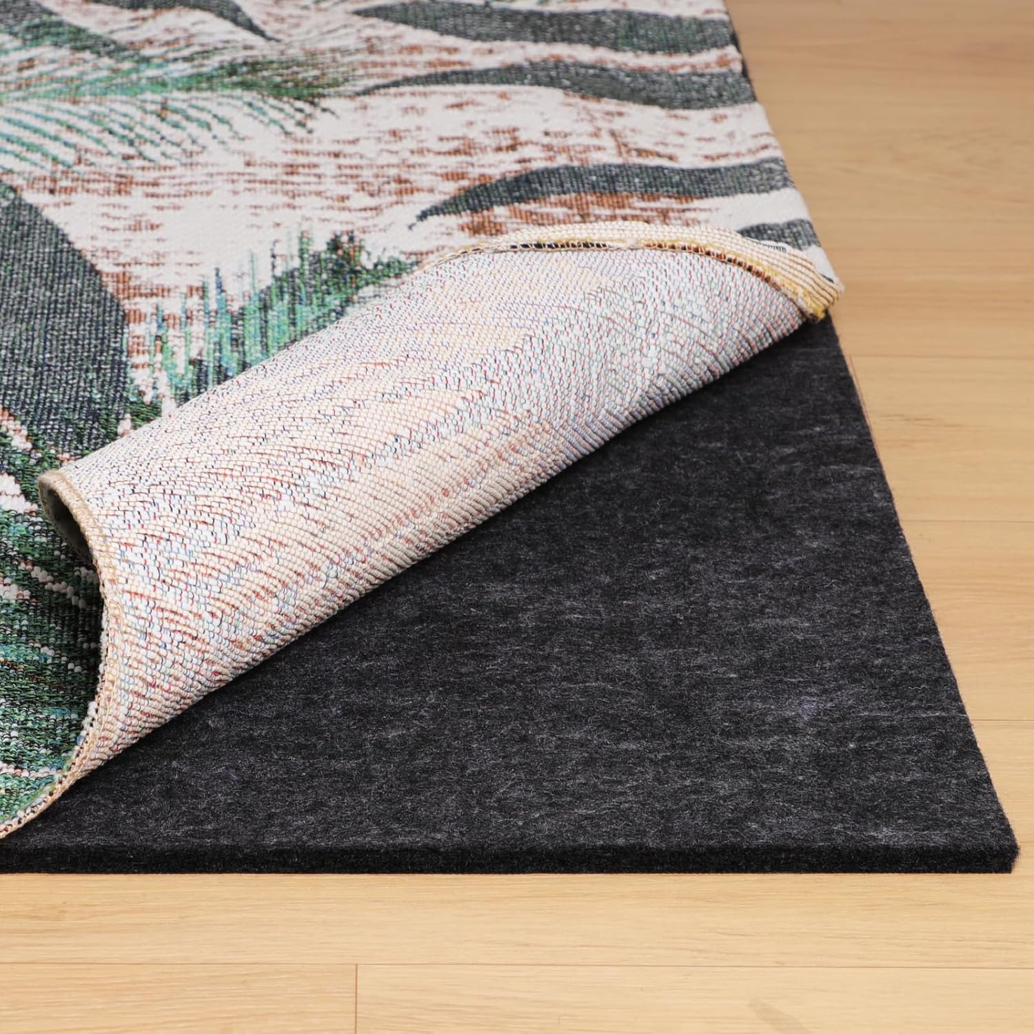 Rug Pad 5' x 7' Non Slip for Hardwood Floors, Waterproof Felt Rug Pad with Extra Thick Padding, Non Skid Carpet Pad for Area Rugs, Safe for All Floor Finishes, Soundproof Protective Rug Underlay