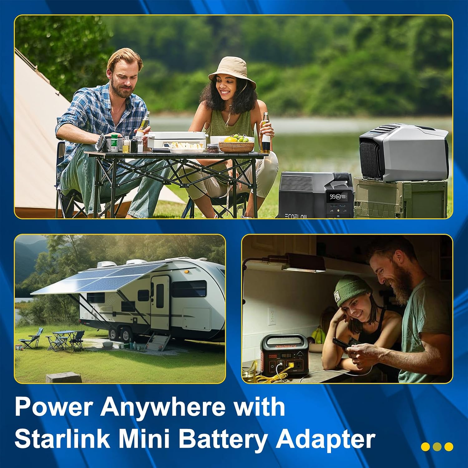 Battery Adapter for Starlink Mini and Milwaukee M18 Batteries, Power Converter with 1M DC Power Cable, Low Voltage Protection Switch, Portable Outdoor Power Solution