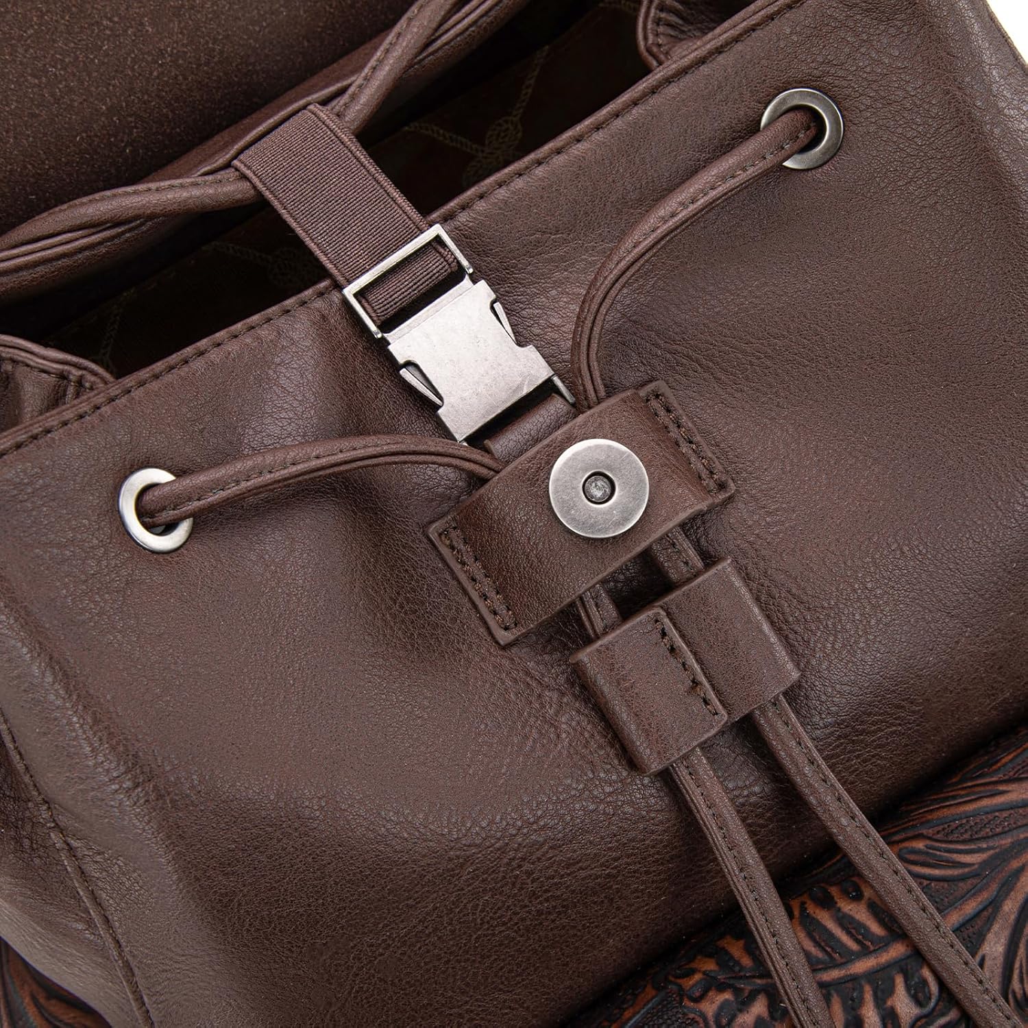 Montana West Wrangler Backpack Purse for Women Men Western Backpack Floral Tooled Travel Bags - Image 5