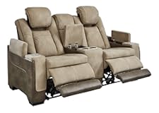 Next-Gen DuraPella Power Reclining Loveseat with Console & Adjustable Headrest&comma; Sand