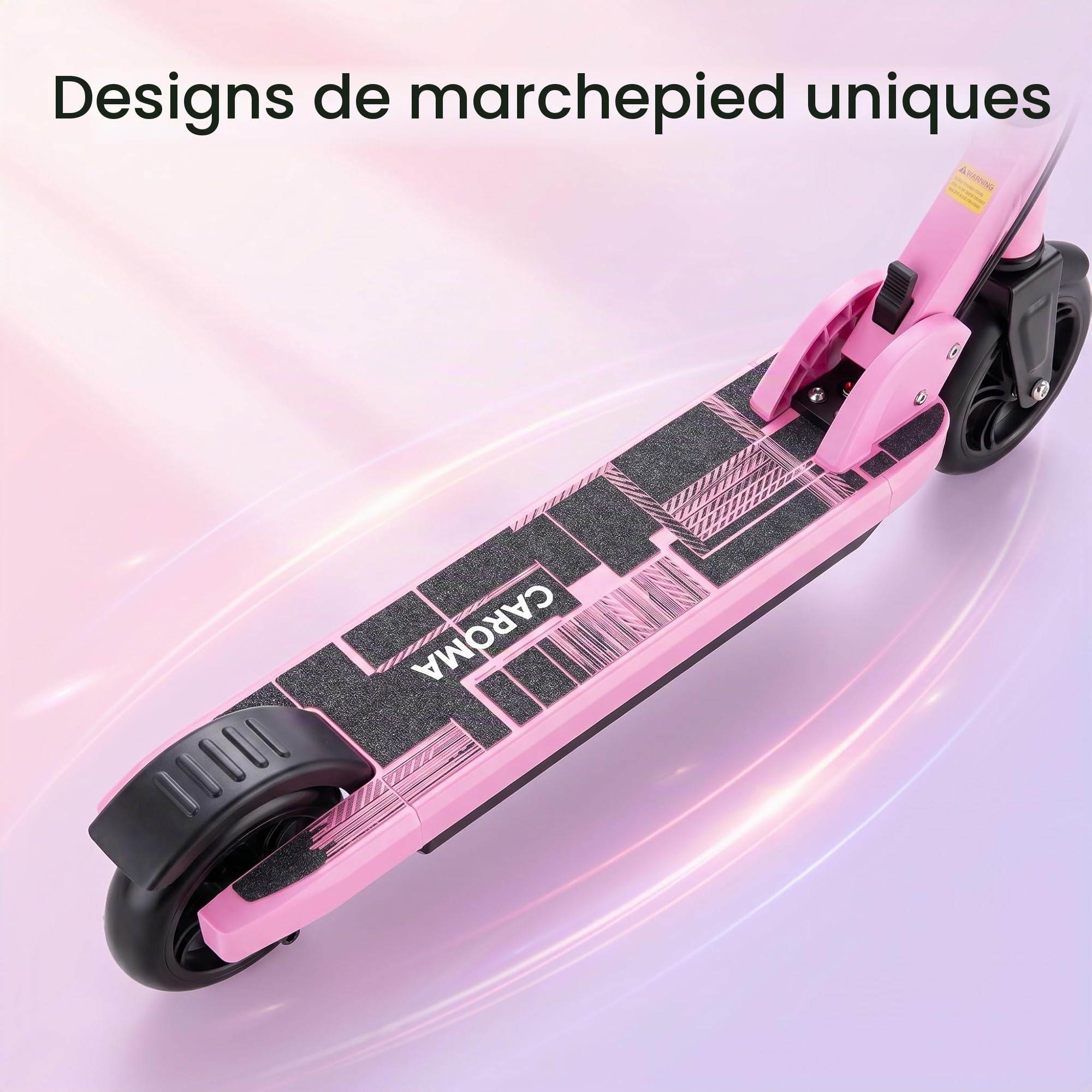 CAROMA Trottinette Electrique(8-10-12Ans), Trottinette électrique Pliable pour Enfants, Autonomie Max 6 KM, Max 16 KM/H, Moteur 150W, Cadeau pour Enfants et Adolescents(