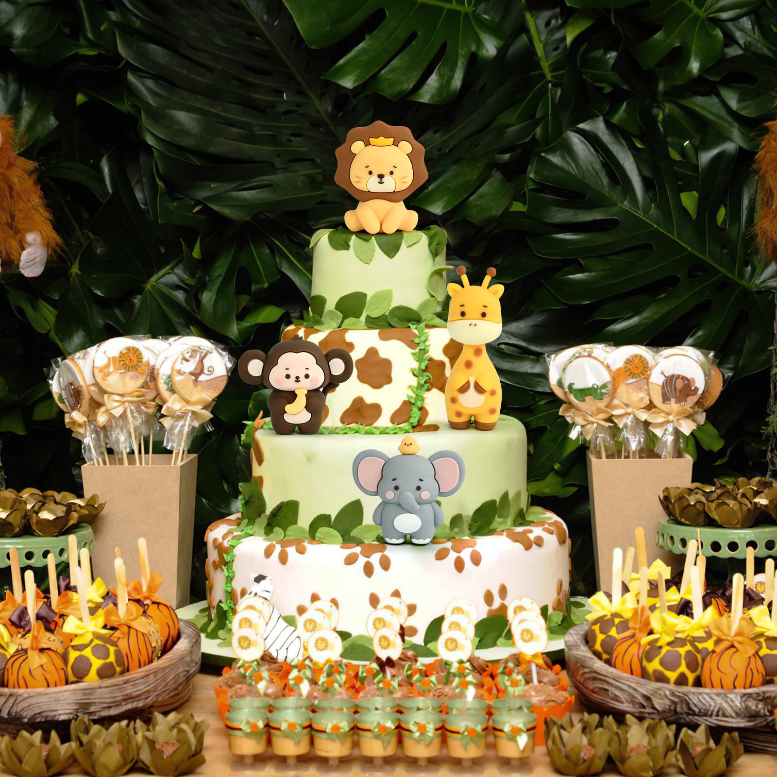 25 Stück Dschungel Tiere Cake Topper - Lustige Tier-Deko Für Kindergeburtstag & Baby Shower