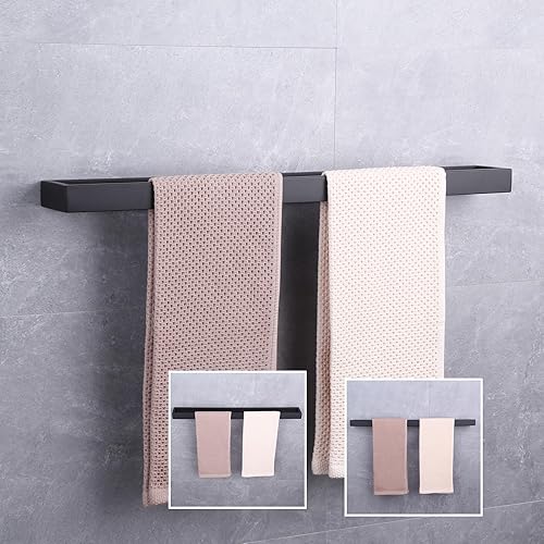 Miniatura 2 de GERZWY Toallero de baño negro mate de 36 pulgadas, barra de toalla de baño de acero inoxidable SUS 304, estilo moderno, montaje en pared