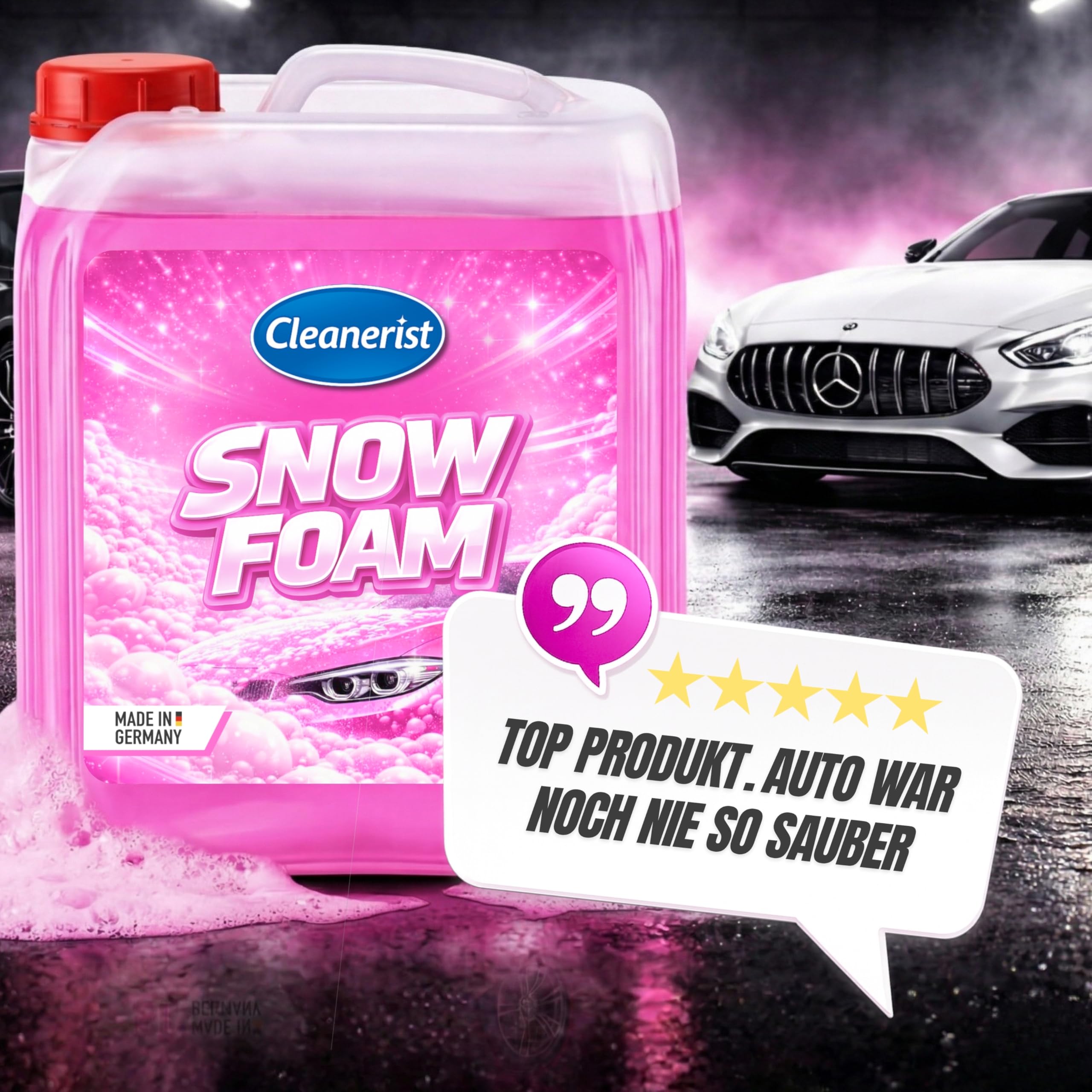 Snow Foam Pink 10L Konzentrat - Aktivschaum Autoshampoo Vorwäsche für Foamer & Schaumlanze - Citrus Reiniger