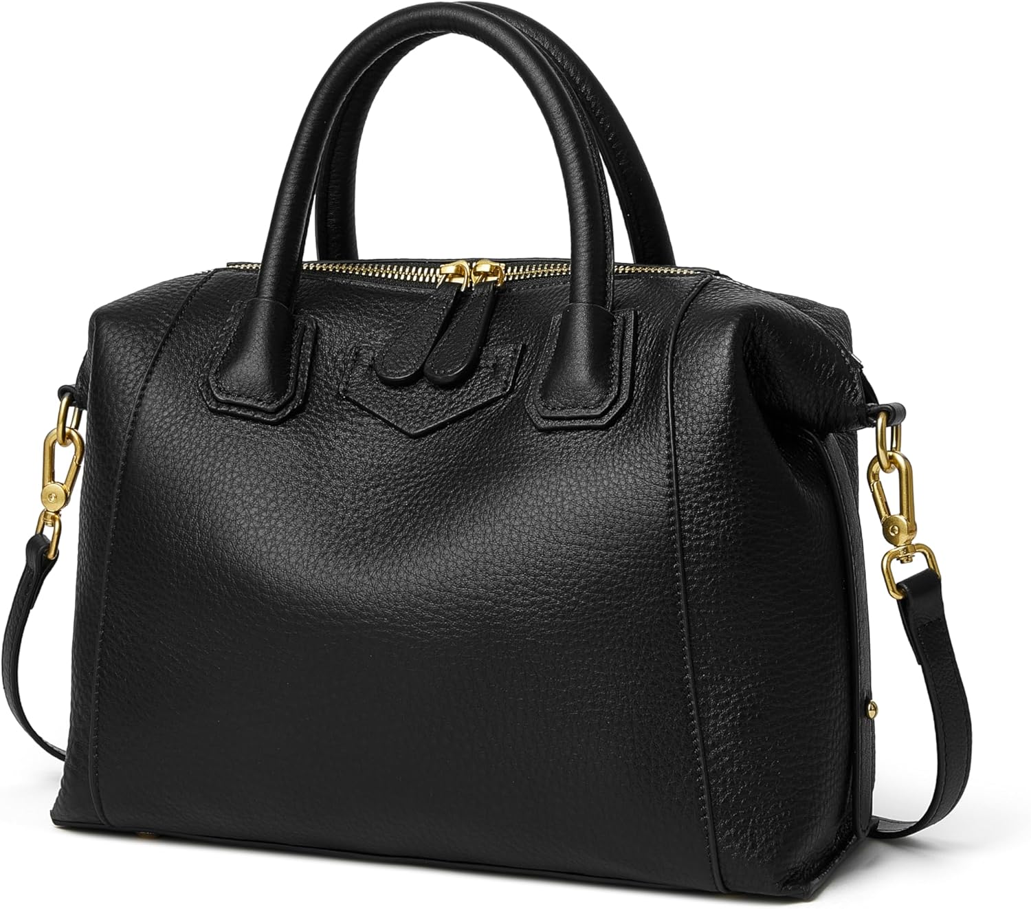 DORIS&JACKY Genuine Leather Satchel Purse For Women Designer Top Handle Tote Handbags With Long Adjustable Strap