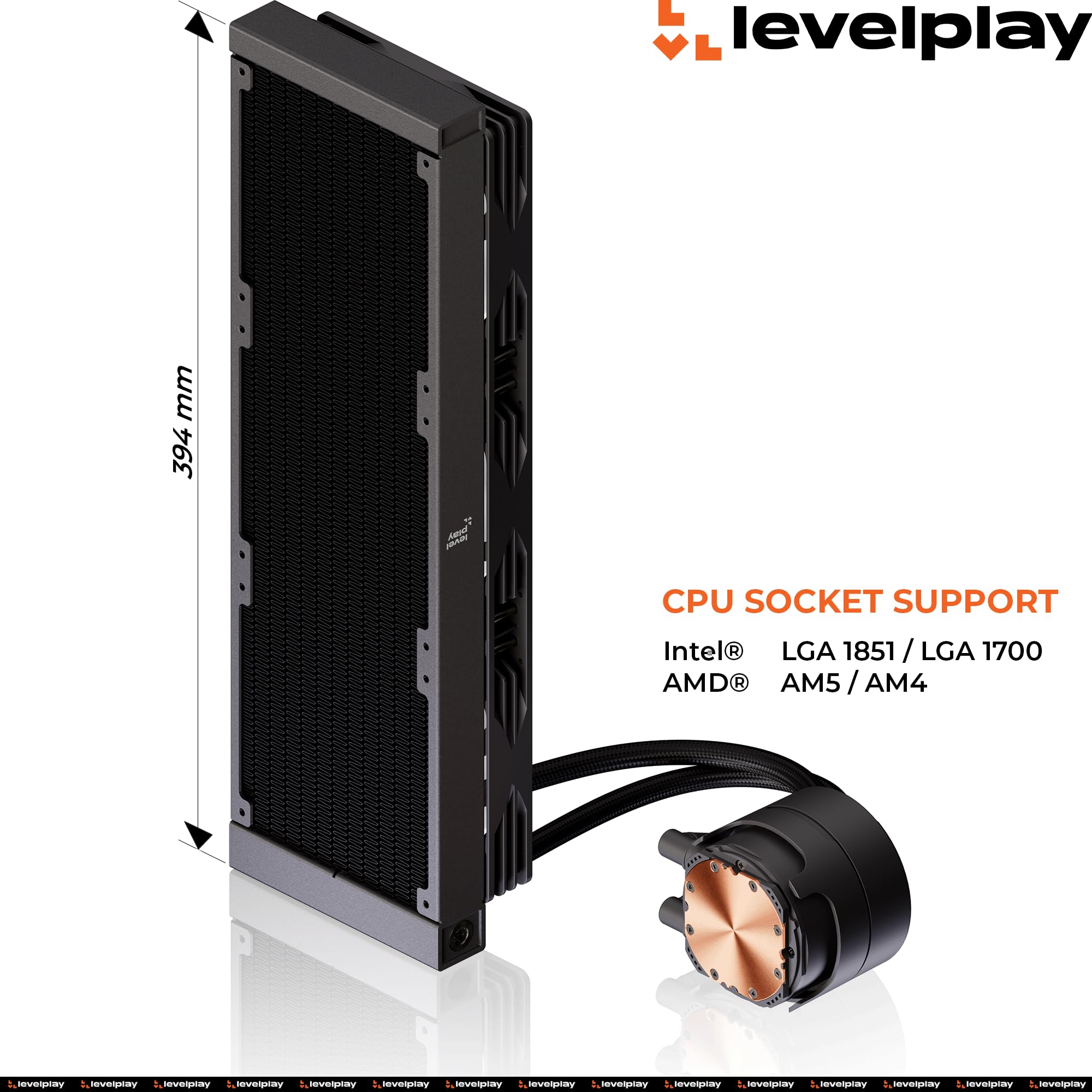 Levelplay Combat Liquid 360 HUD Refrigeración CPU AIO-TDP 300W, Pantalla Digital 2.6" Tiempo-Real, Radiador 360mm, Ventiladores 360 Marco Único,Compatible AMD AM5/AM4 e Intel LGA 1851/LGA 1700 - Negro