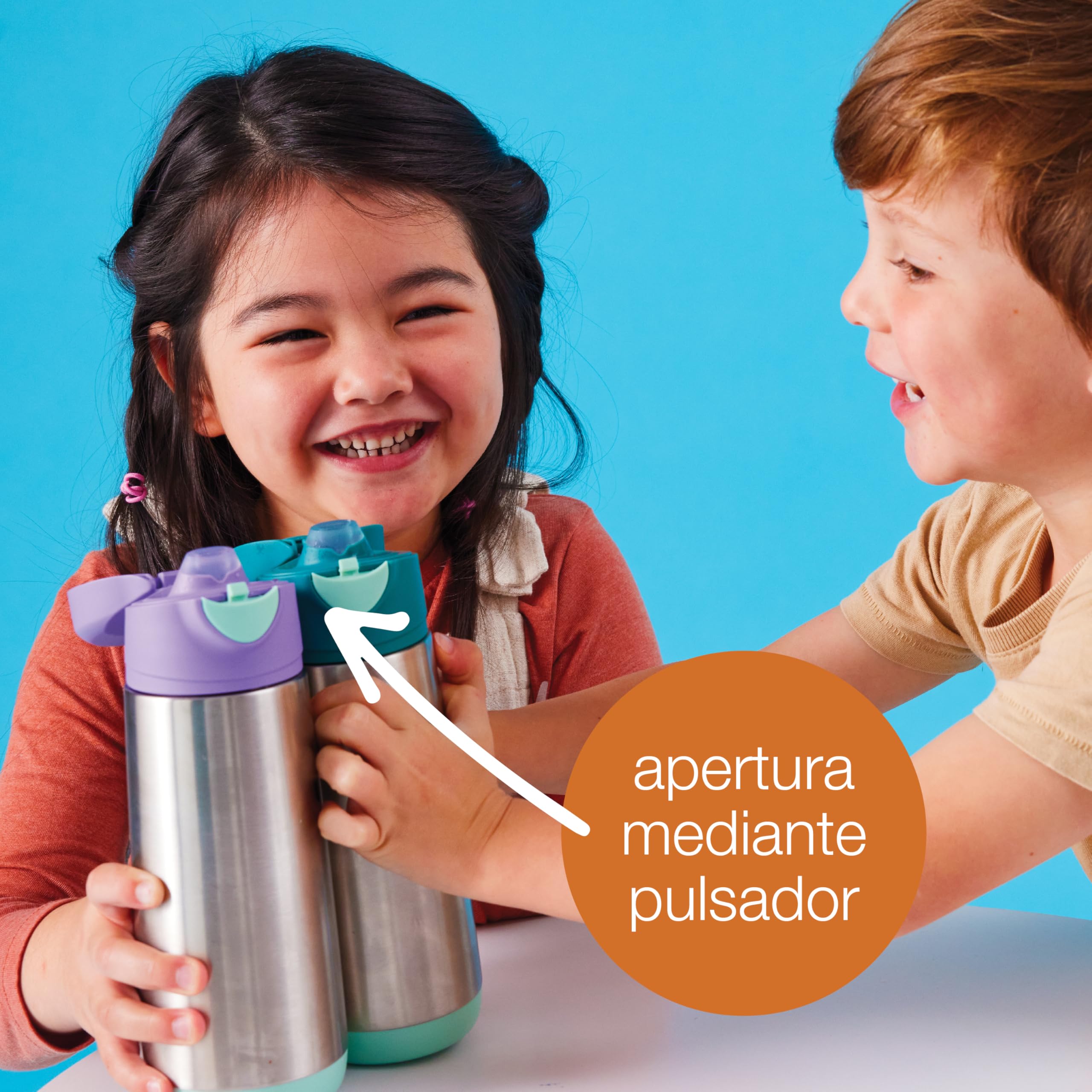 b.box Botella de Agua Termo con Boquilla Deportiva | Inclinar y Sorber | Botella de Agua de Acero Inoxidable que Mantiene las Bebidas Frías Hasta 15h y Calientes Hasta 8h | 500 ml