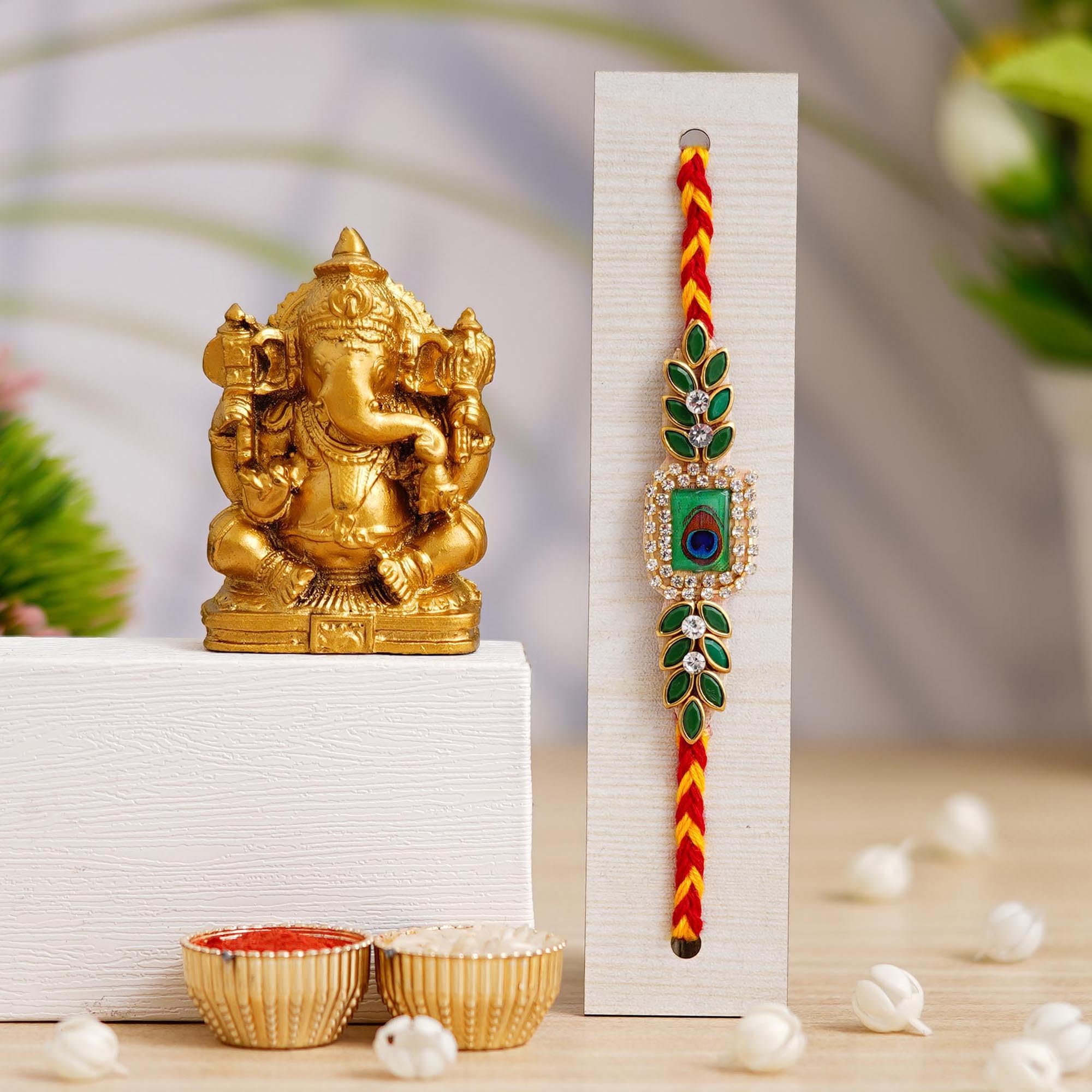 Webelkart New Rakhi for Brother With Ganesh Ji Idol Rakhi Set Rakhee for Brother Sister Bracelets Rakhi Gifts for Bhaiya Lumba Rakhi for Bhabhi Rakhi with Roli Chawal Rakhi Sets Best Wishes Card (B0CC8YDFF4) Amazon Price History, Amazon Price Tracker