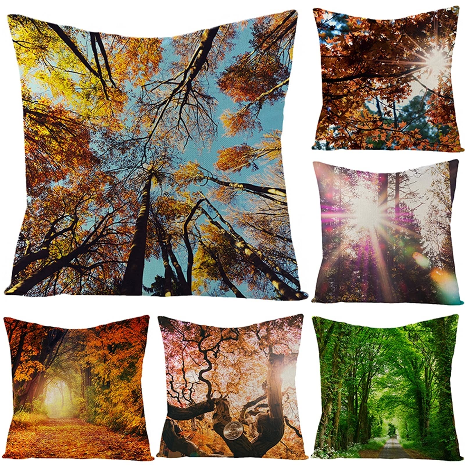 Taie d'oreiller salon 50x50 housse coussin decoration canape vert lot de 6