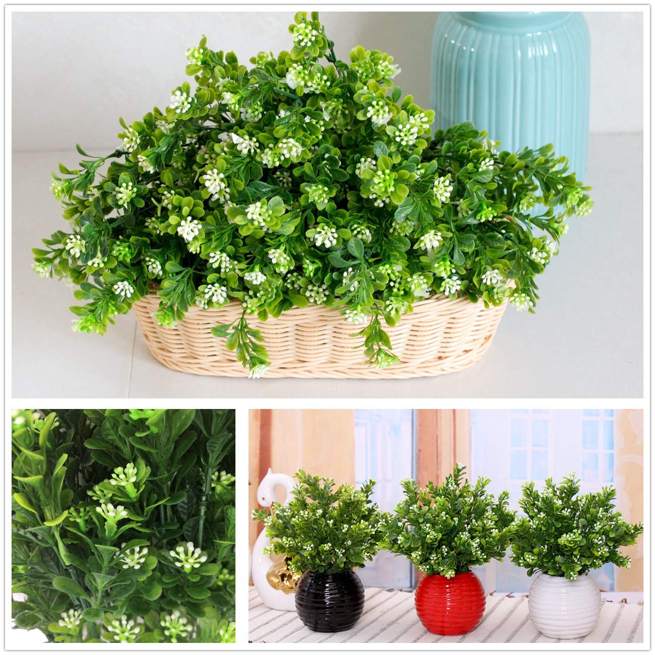 Cattree Künstliche Tulpen, 10 künstliche Blumen, echte Haptik, Kunstpflanzen für Hochzeit, Braut, Brautjungfer, Blumensträuße Garten, Zuhause, Büro, Hotel, Party, Dekoration 6 pcs Bean Shrubs 6pcs