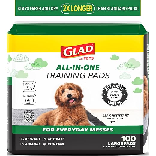 Glad for Pets Activated Carbon Disposable Dog Training Pads, 100 Count
