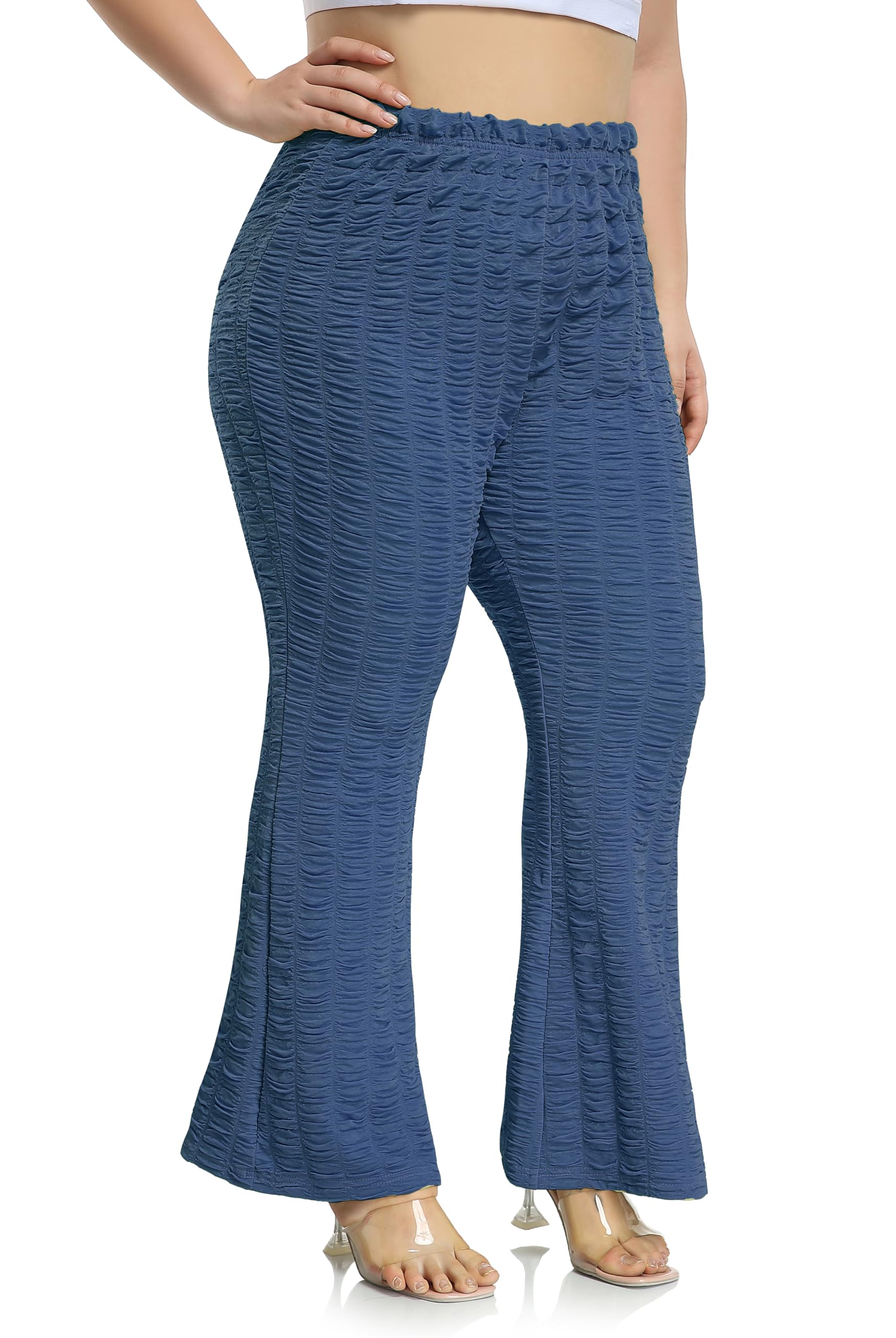ZERDOCEAN Womens Plus Size Flare Leggings High-Waisted Bootcut Wide Leg Leggings Pants