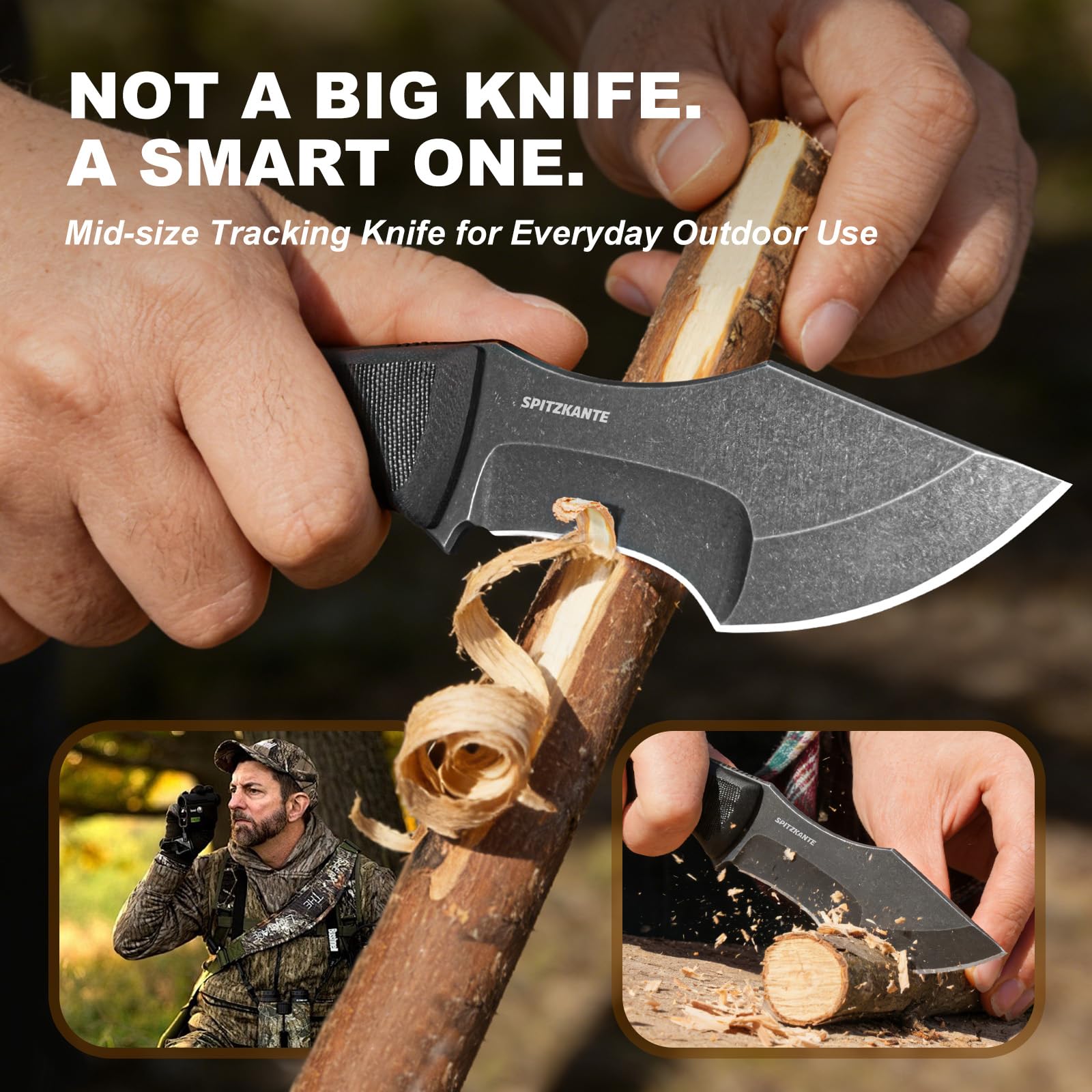 Coltello da Tracker Outdoor, Lama in 5Cr14MoV, Manico in G10, Lunghezza Totale 18.8 cm, con Fodero