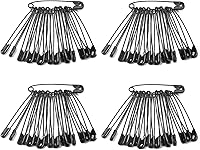 Vista 2 de 50 pines de acolchado resistentes de 2.1 pulgadas (2.126 in), pasadores de seguridad grandes tamaño 4, pasadores de costura de metal negro, grandes