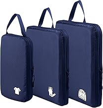 Compression Packing Cubes for Suitcases Packing Cubes Compression Set Waterproof Suitcase Organiser Bags for Travel Suitcase Luggage Packing Organizer Bags Travel Essentials