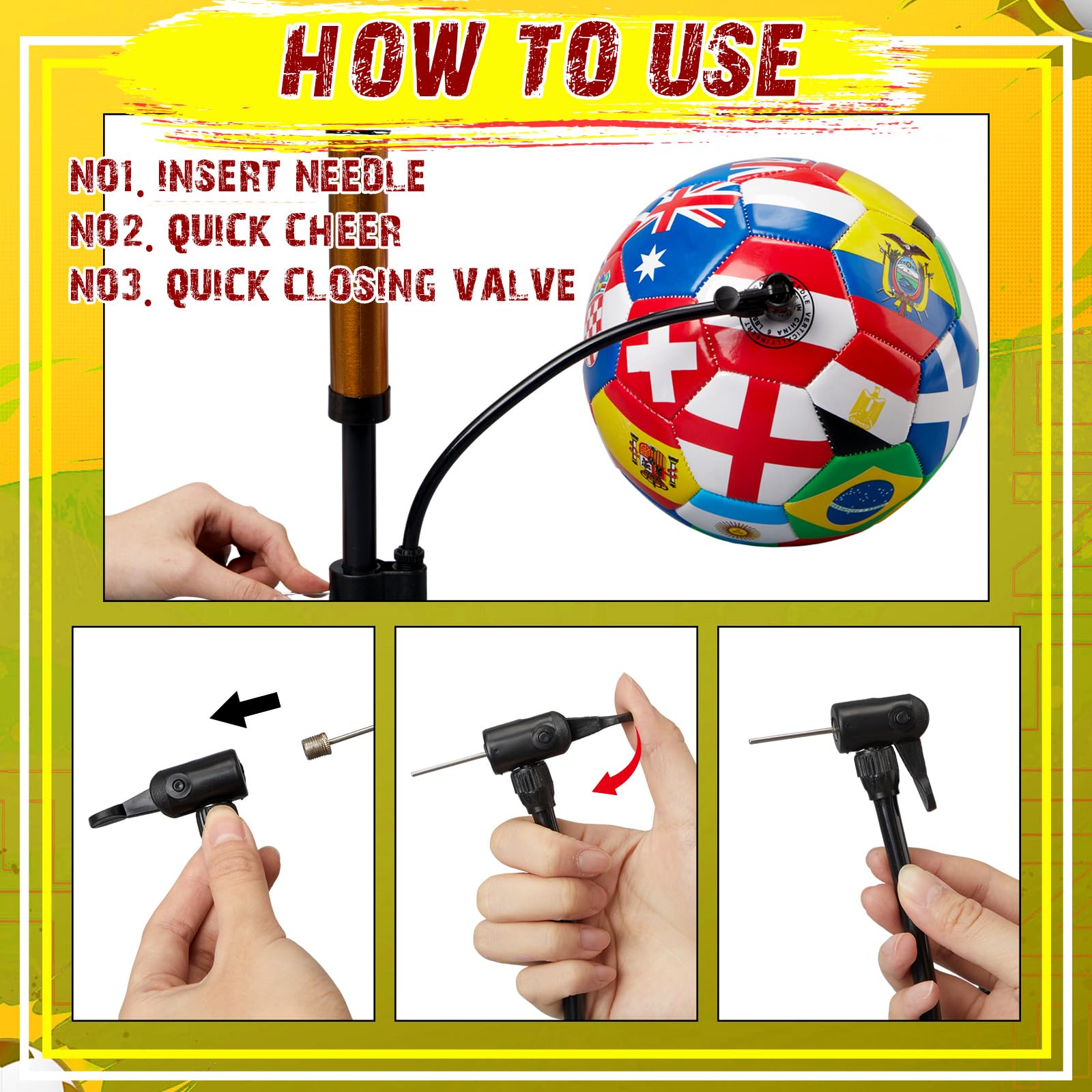 Leitee World Flag Soccer Ball 2026 Country Flag Training Soccer Ball with Pump Needles and Storage Bag for Adult Team Practice Club Events Sports Party Gifts - 4