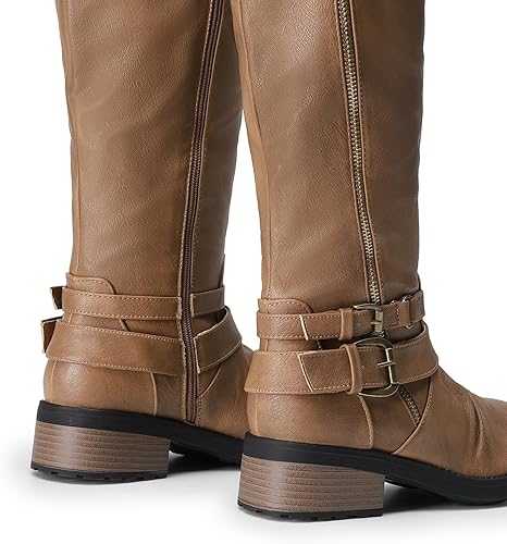 Miniatura 5 de DREAM PAIRS Botas de equitación hasta la rodilla para mujer de pantorrilla ancha