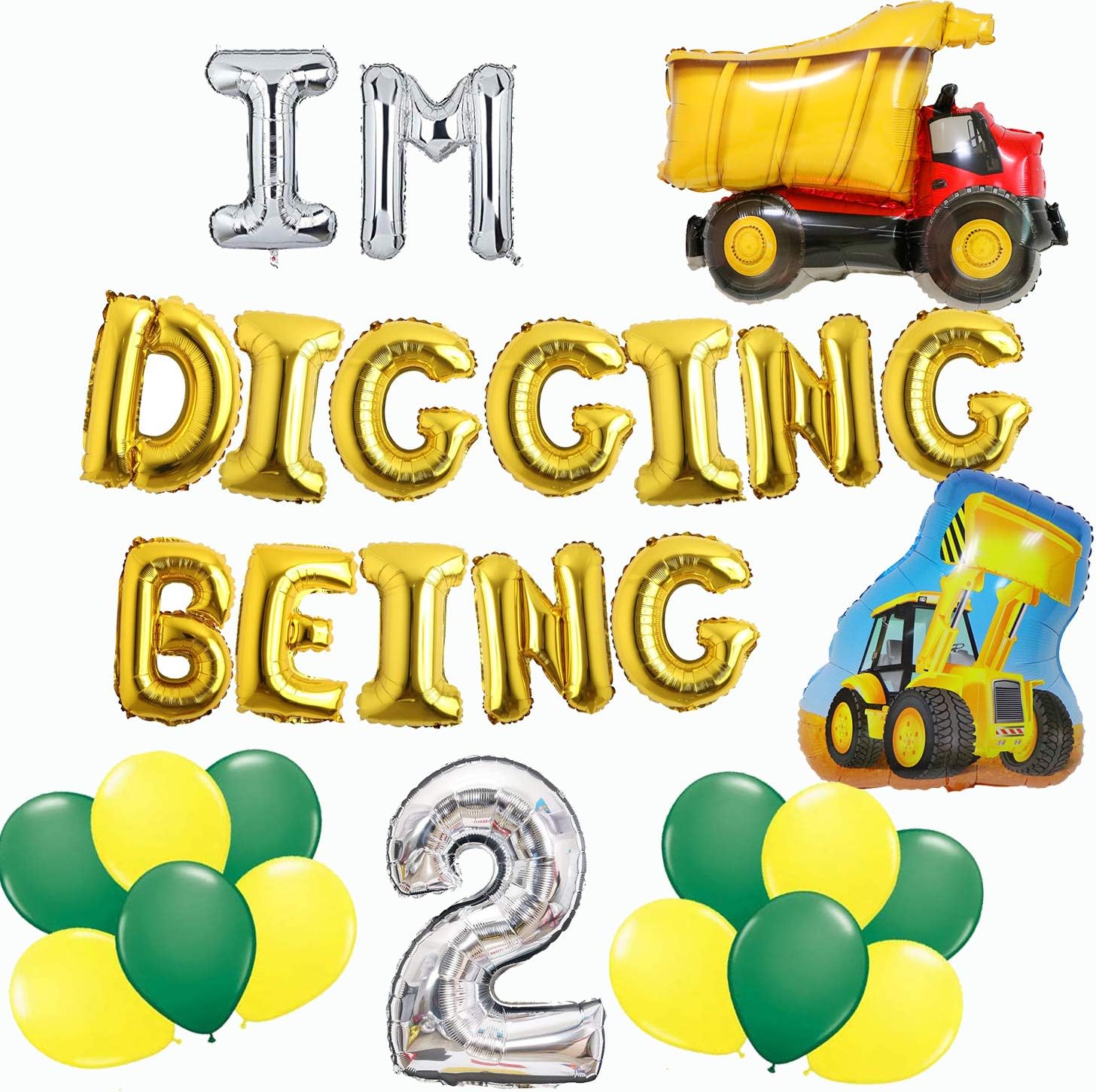 Im Digging Being 2 Party Decorations, Construction Themed