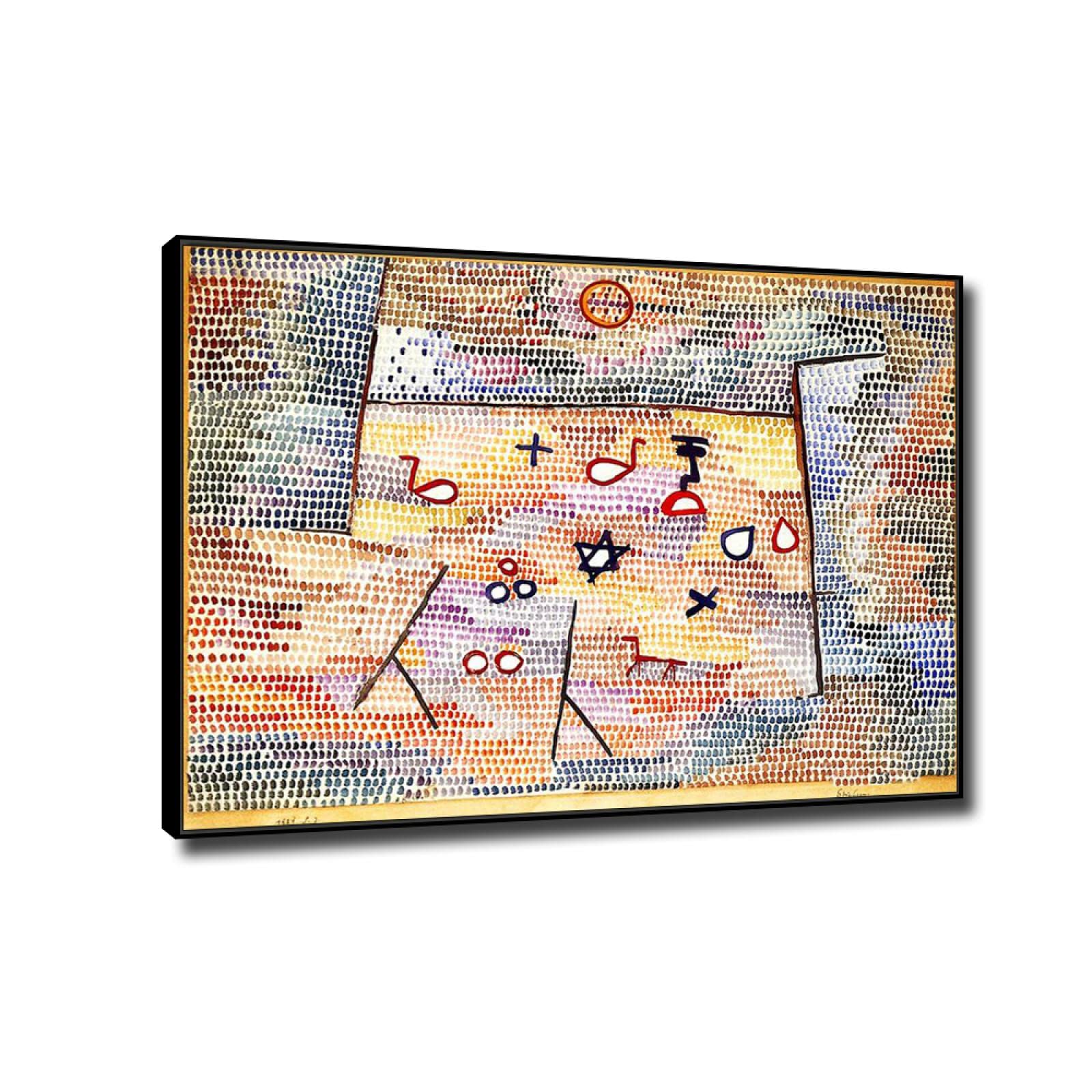 JZSDGB Czarna ramka 'Jouet'Canvas Print autorstwa Paula Klee, słynny obraz reprodukcja na płótnie, fine, sztuka ścienna, abstrakcyjne obrazy na płótnie Giclee, do dekoracji domu, 20 x 28 cm