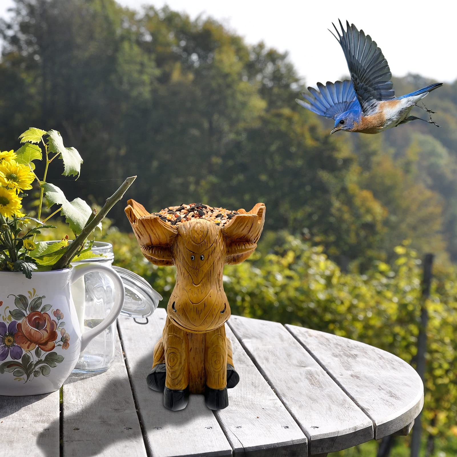 Futterhaus VöGel Dauerhafter Wilder Vogel hängender Feeder Edelstahl-Vogel-Lebensmittel-Spender-Container-Rohr-Rost-Rost-Outdoor-Garten-Dekor Drop Ship Vogelfutterhaus (Color : E)