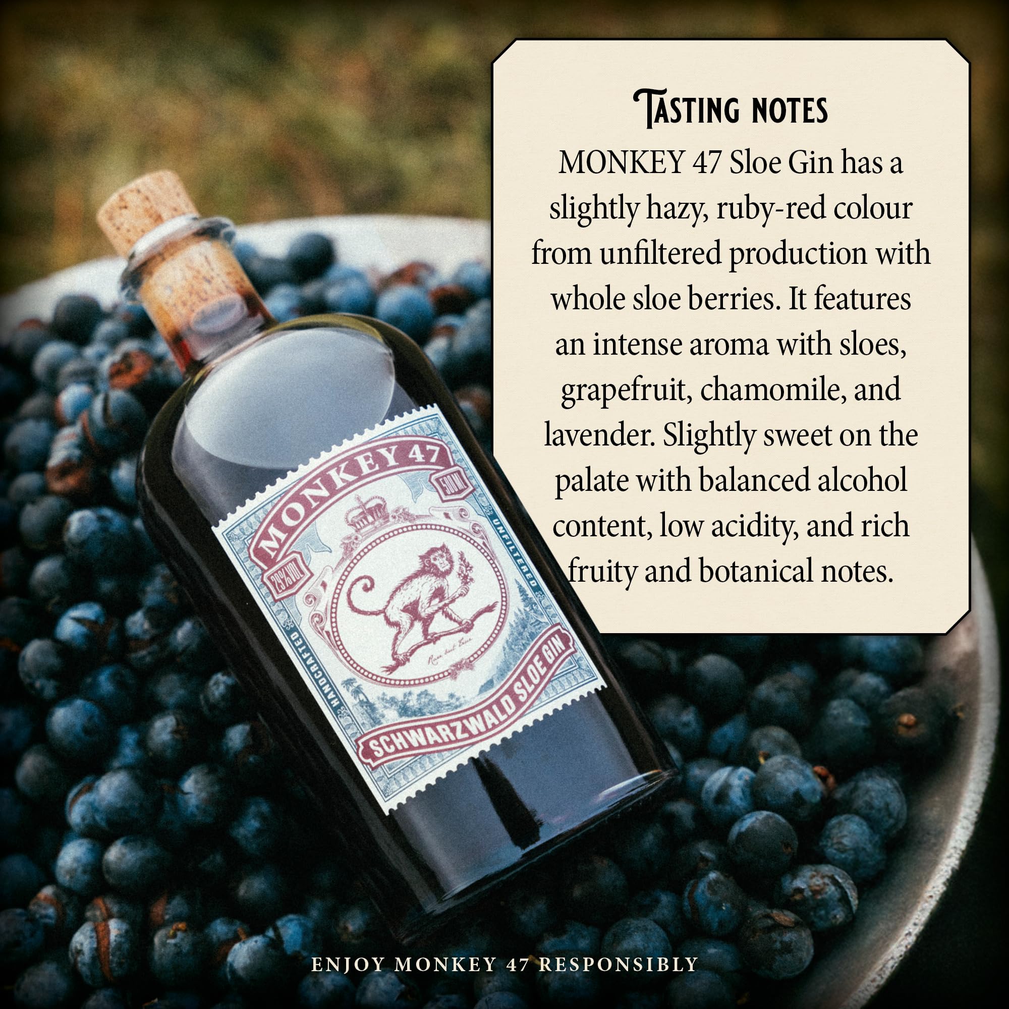 Monkey 47 Schwarzwald Sloe Gin, 50 cl : Amazon.co.uk: Grocery