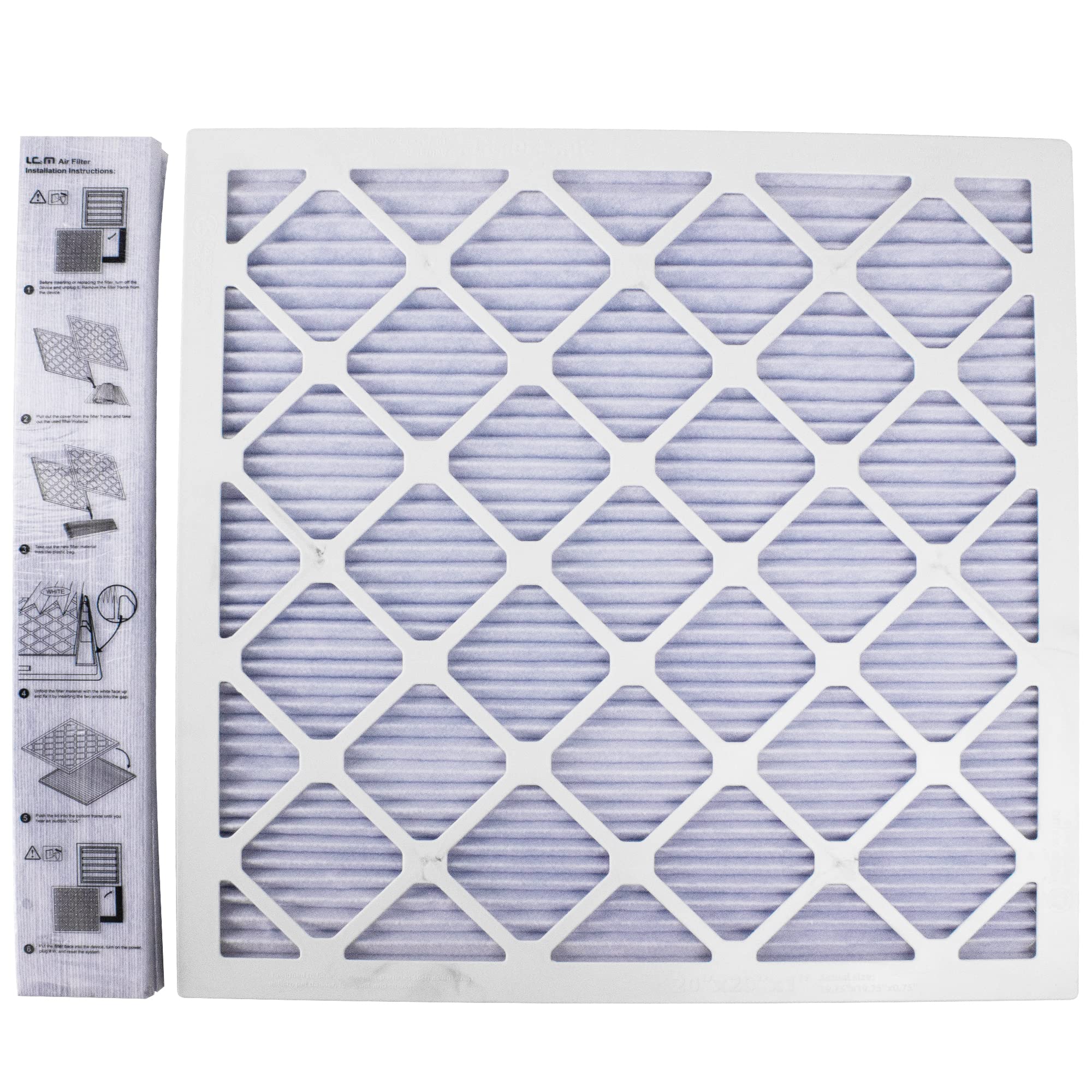 LEKEN MERV 13 - Filtro electrostático reutilizable de 20 x 20 x 1 para aire acondicionado y calefacción, para hogares con mascotas, paquete de 12, (tamaño preciso de 19.5 x 19.5 x 0.75 pulgadas)