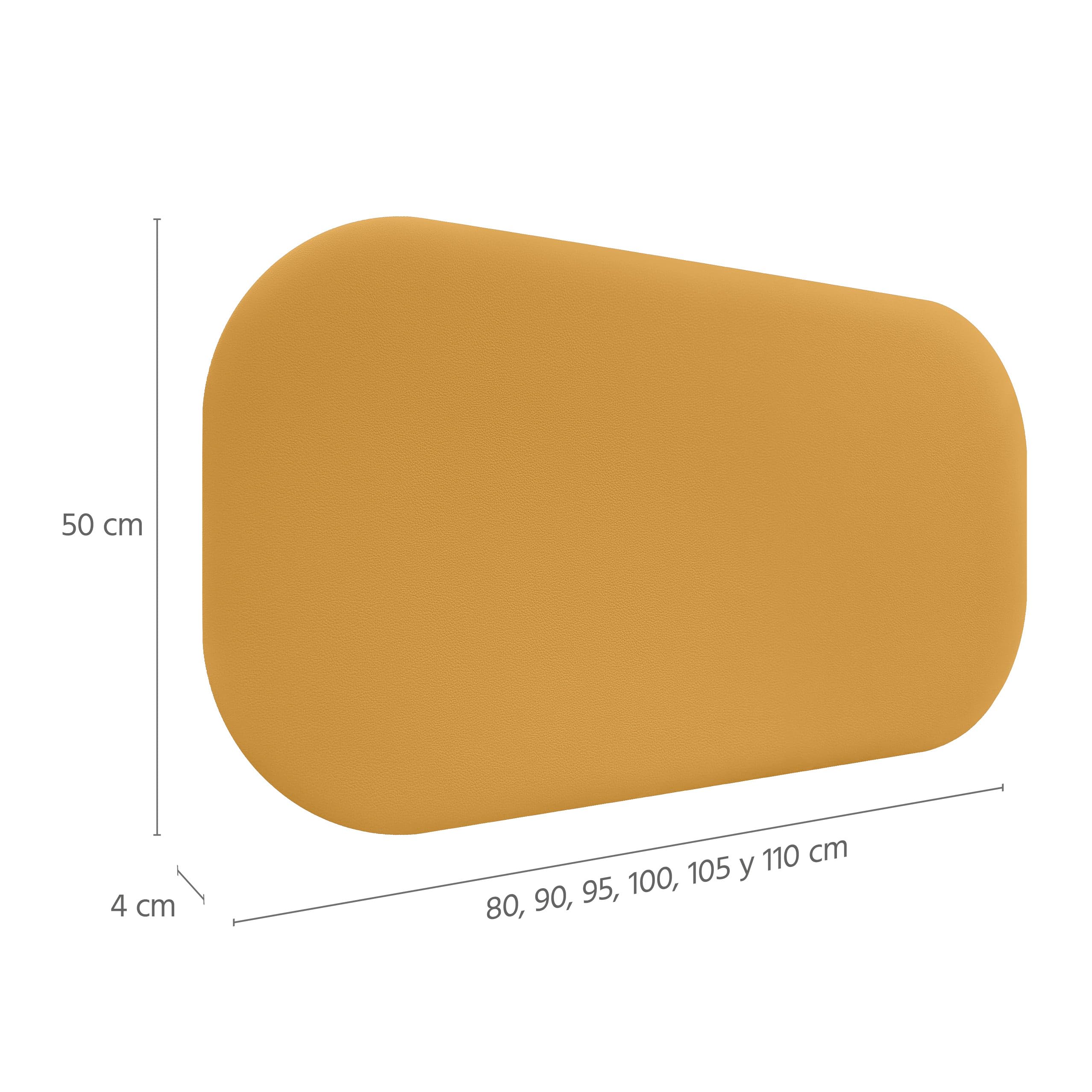 DHOME Cabecero Tapizado Curvo Liso Polipiel 50cm Altura para Pared Acústicos Cabeceros Absorbentes Cabezal Cama Dormitorio (Mostaza, 100cm)