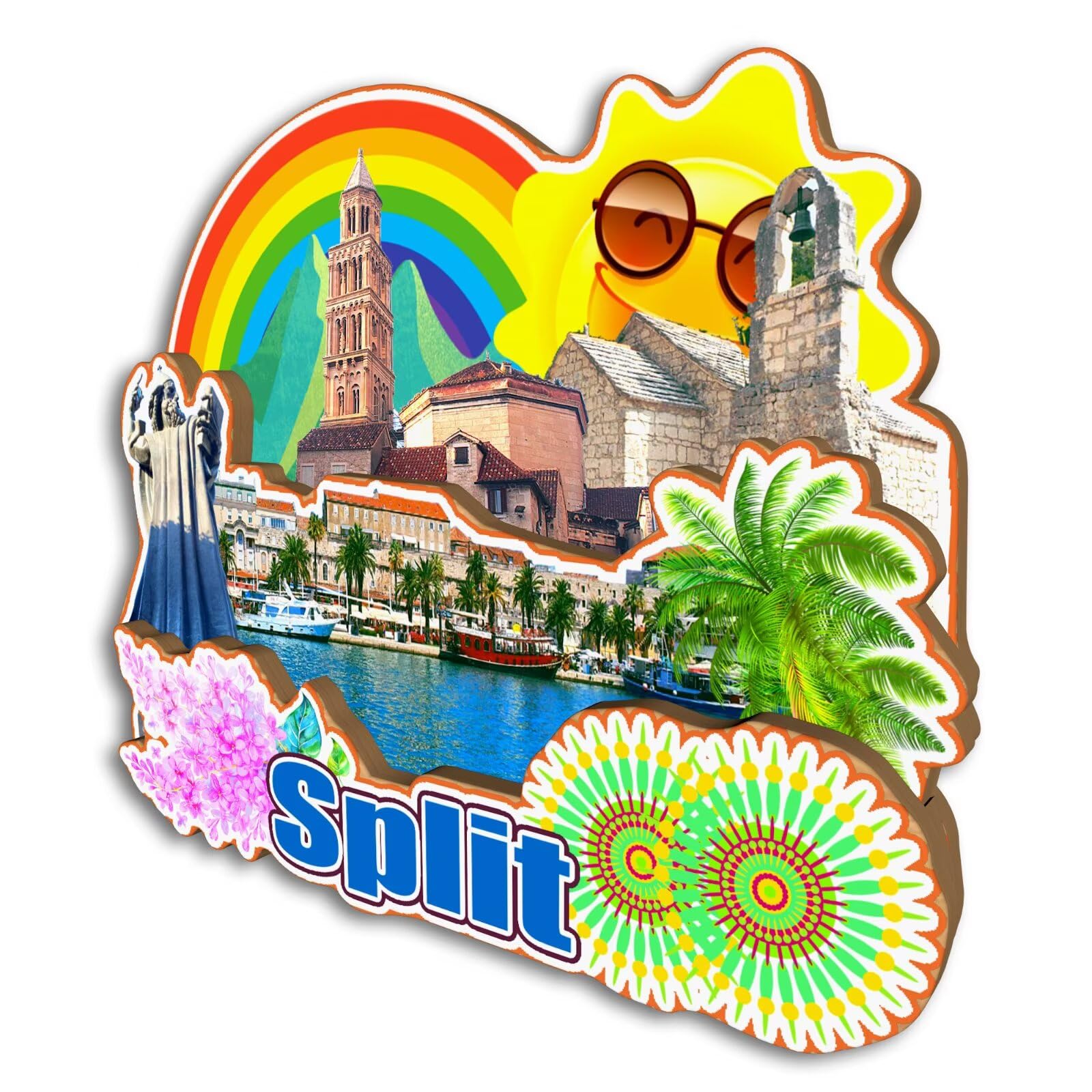 Magnes na lodówkę Split Chorwacja magnes na lodówkę pamiątki z podróży po mieście prezenty turystyczne 3D klasyczne zabytki ręcznie robione rękodzieło dekoracja domu -3956
