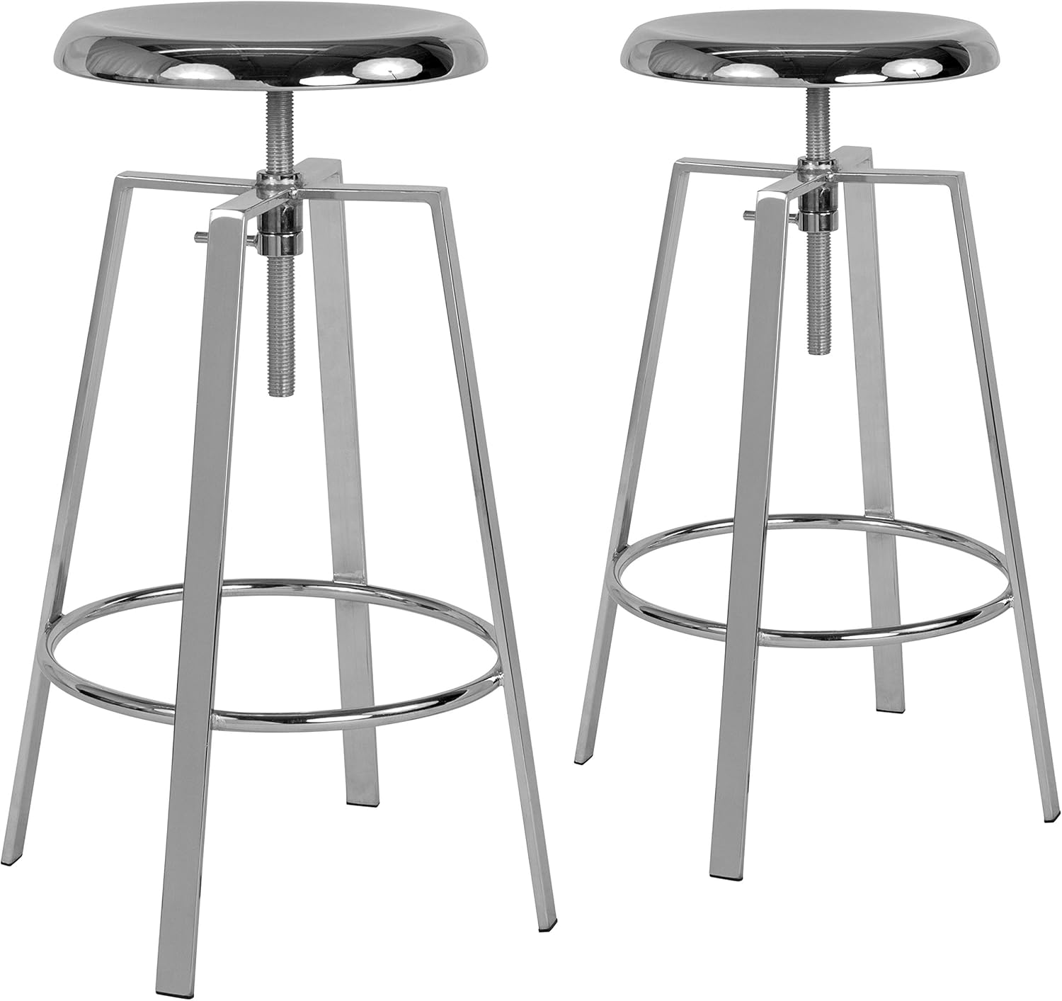 Flash Furniture Toledo Industrial Style Barstool with Swivel Lift Adjustable Height Seat in Gold Finish