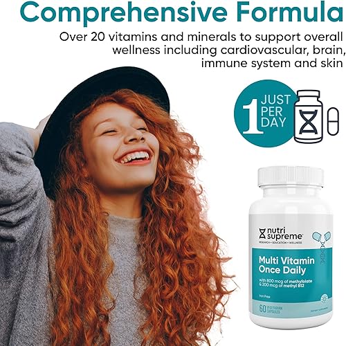 Miniatura 6 de Nutri Supreme Multivitamínico para hombres y mujeres con más de 20 vitaminas y minerales, suplemento nutricional diario para apoyo inmunológico,