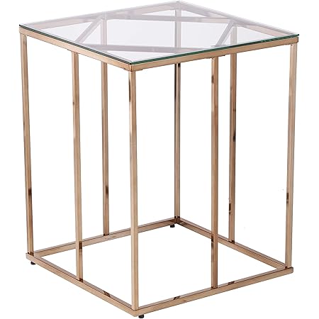 SEI Furniture Nicholance End Table, Champagne
