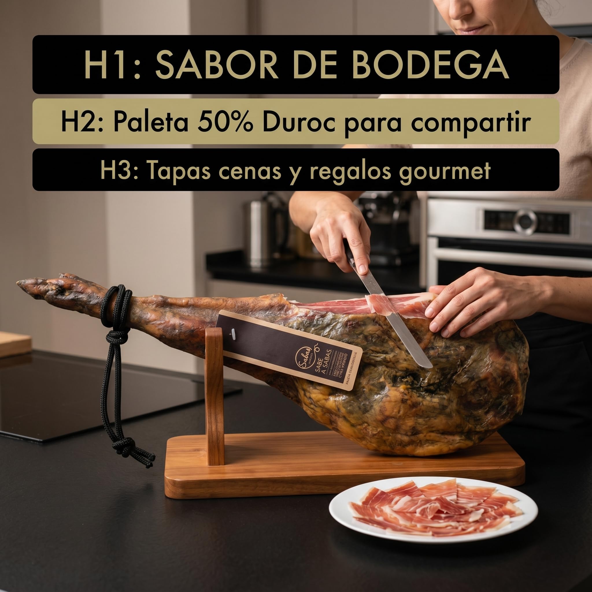 Paleta Duroc 50% Gran Reserva Curada Pieza Entera 6 kg Paletilla Serrana | Peso 5,5 a 6 kilos, secaderos naturales y bodega, sin gluten, sin lactosa ni colorantes; para tapas, tablas y regalo gourmet