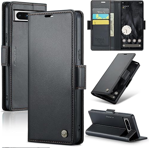 Funda para Google Pixel 8 Pro, bloqueo RFID Funda de piel sintética tipo cartera con tarjetero y soporte para tarjetas, funda de teléfono a prueba