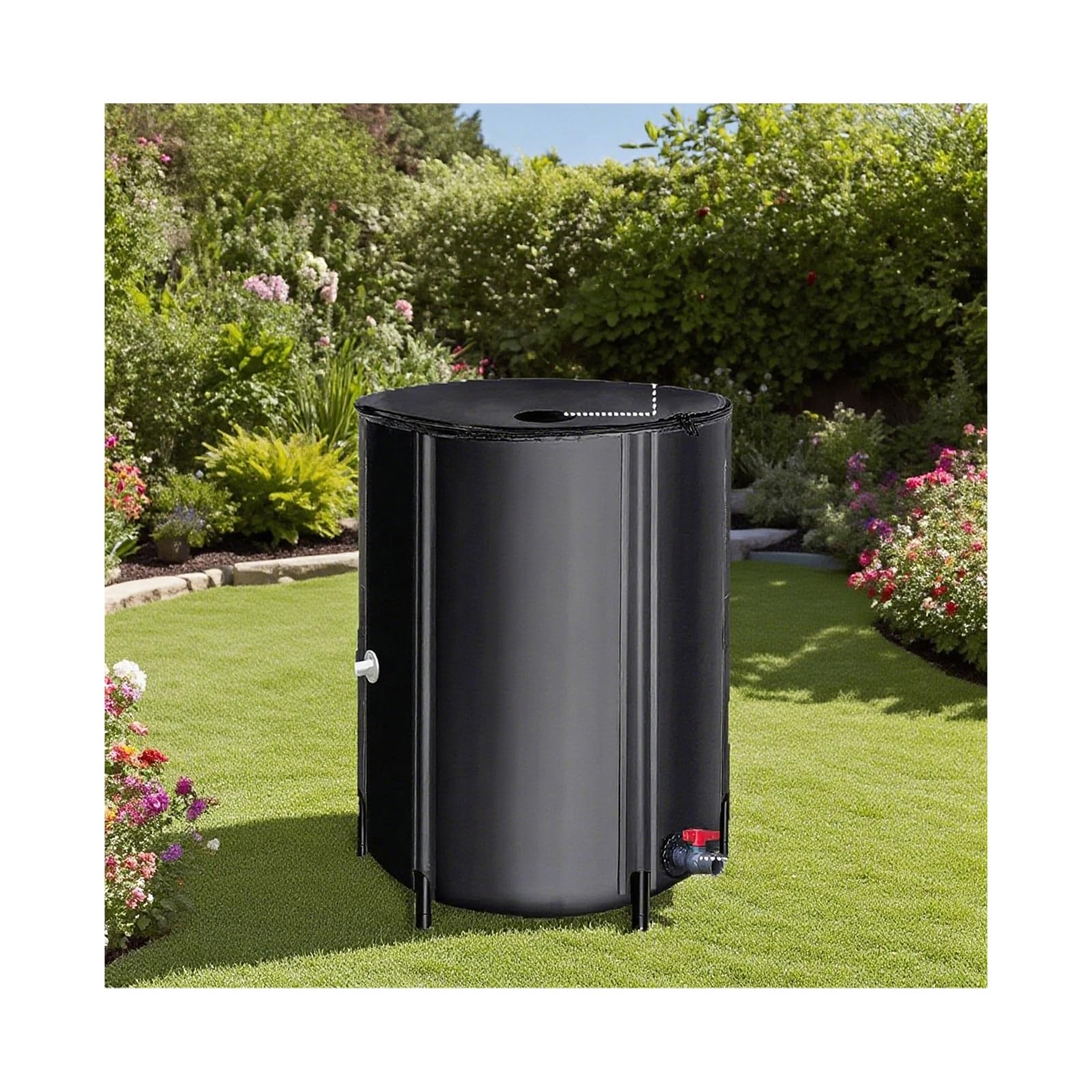 Nviusdsj Black Rainwater Barrels, Suitable For A Variety Of Rainwater Collection And Storage Needs, Stable And Durable(,380L)