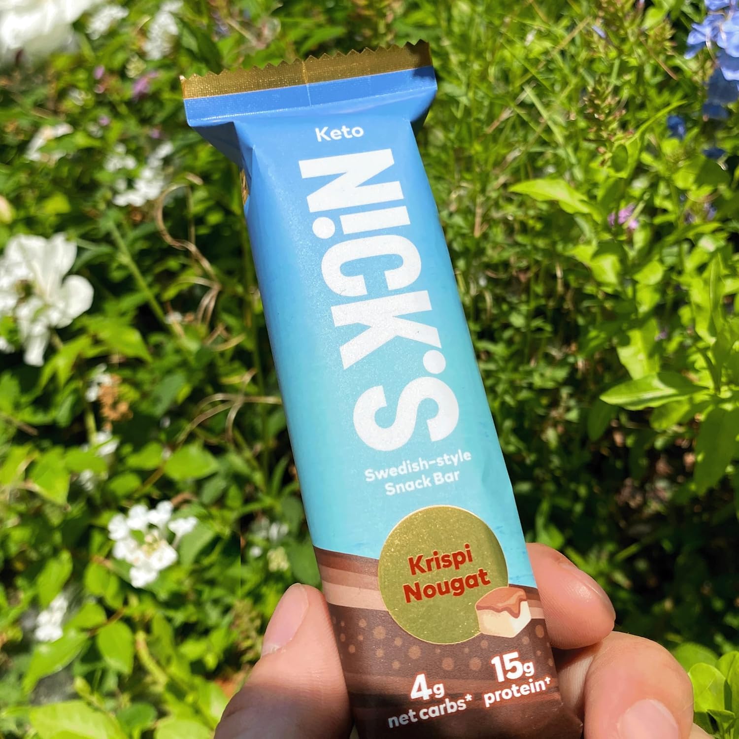 Nick's Swedish-Style Snack Bar, Crispy Nougat, Keto Protein Bar, 12g Protein, Low Carb, Low Sugar, Meal Replacement Bar, Keto-Friendly Snack,12-Count : Health & Household