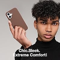 Vista 90 de GONEZ Funda de silicona para iPhone 15 Pro Max, compatible con Magsafe, protector de cámara + protector de pantalla, forro de microfibra suave Negro