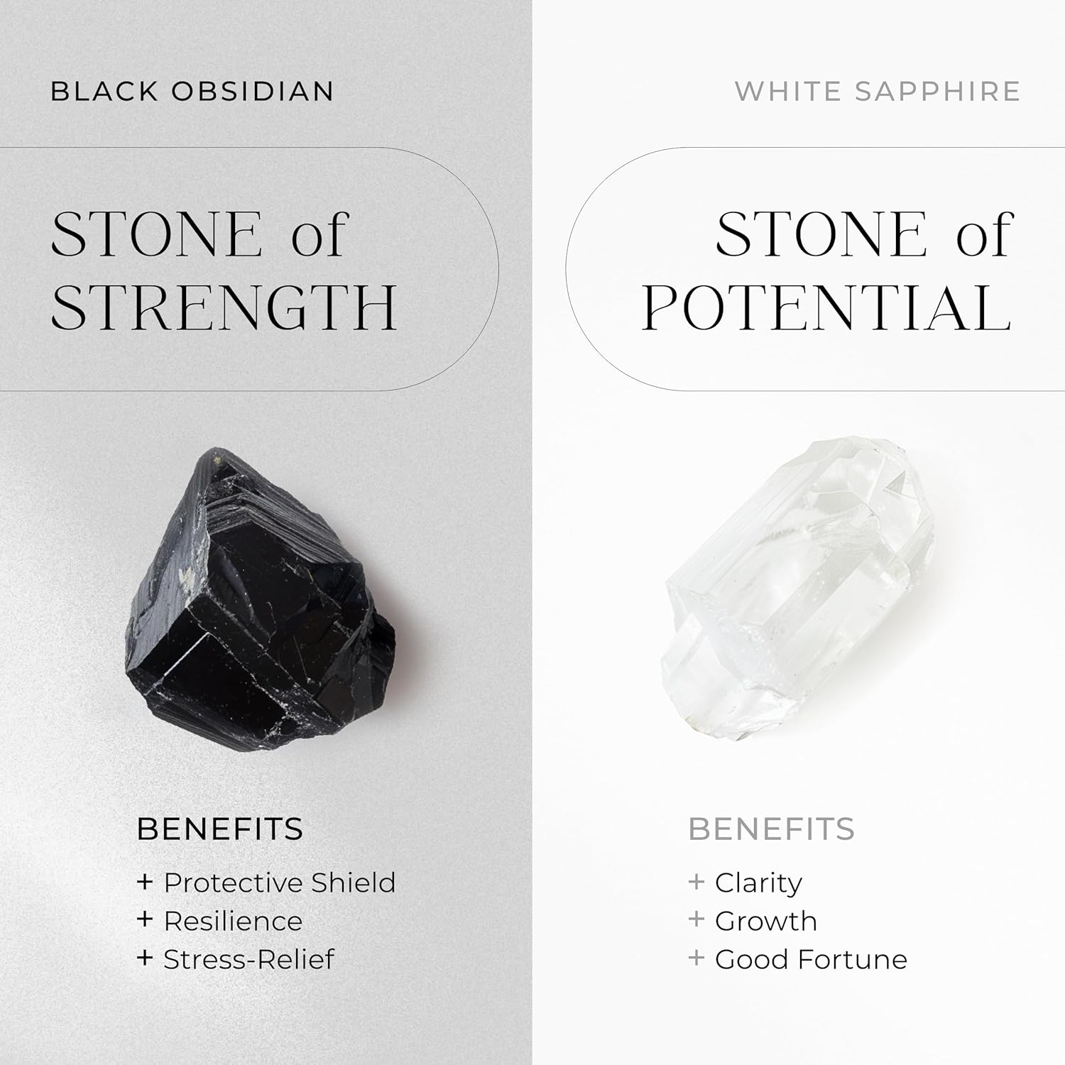 Moon Magic Authentic Moonstone Ring for Women | Amethyst, Aquamarine, Black Obsidian Ring Flow/Real 925 Sterling Silver | 18k Rose and Yellow Gold Raw Crystal Rings for Women/Genuine Gemstone Jewelry - Image 3