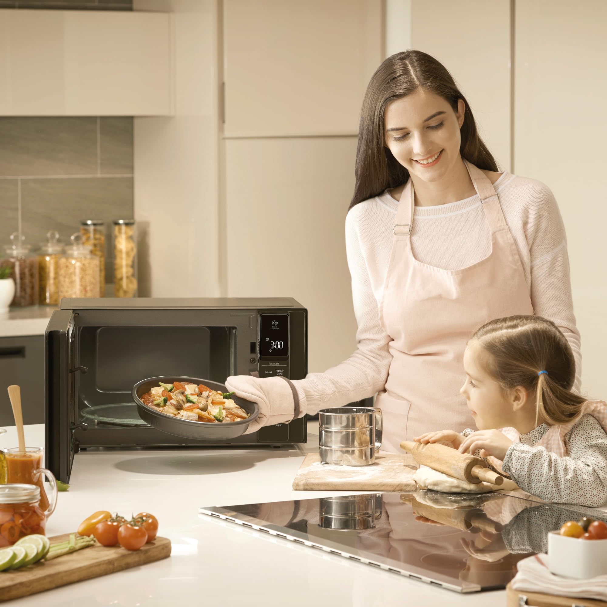 LG MH6535GDS Smart Inverter, Microondas 1000 W con Grill 900 W, Color Negro, 25 Litros