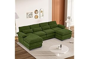 U-Shaped Cloud Couch for Your Living Room: The Emerald Delight