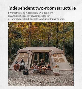 Amazon | オートテント4人旅テント一体型テントポールアウトドア