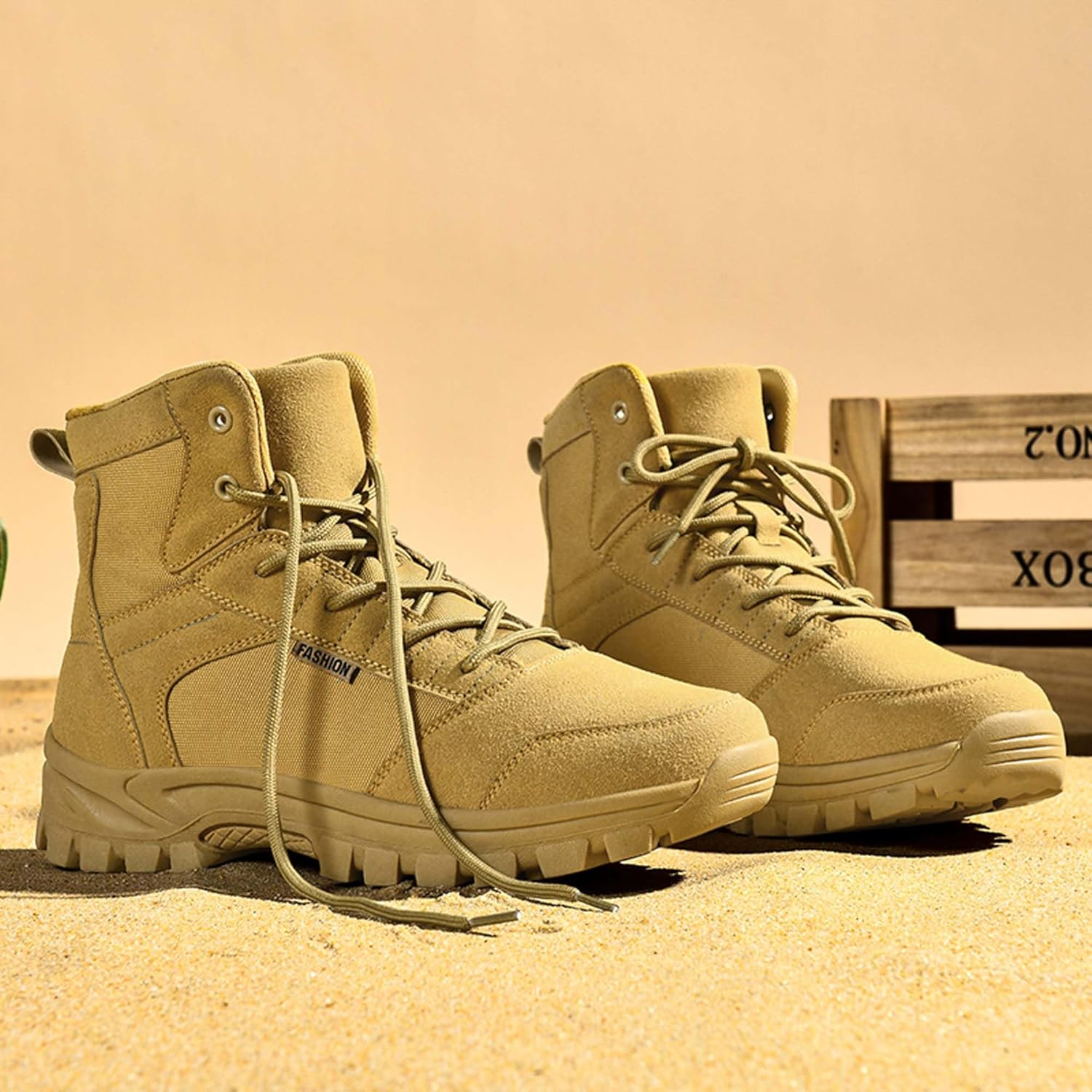 Men's Desert Military Boots Non-slip Comfortable Tactical Work Training Boots Outdoor Hiking Climbing Backpacking Shoes Lace Up Motorcycle Shoes