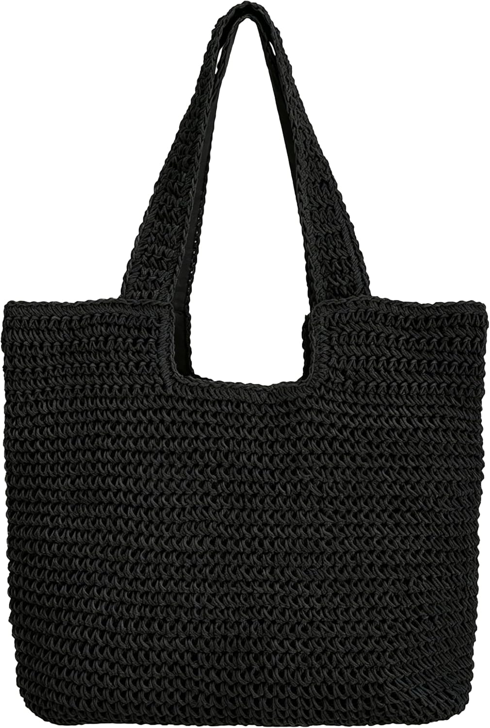 Straw Bags for Women Summer – Raffia Tote Beach Bag with Zipper, Woven Shoulder Purse for Vacation Travel