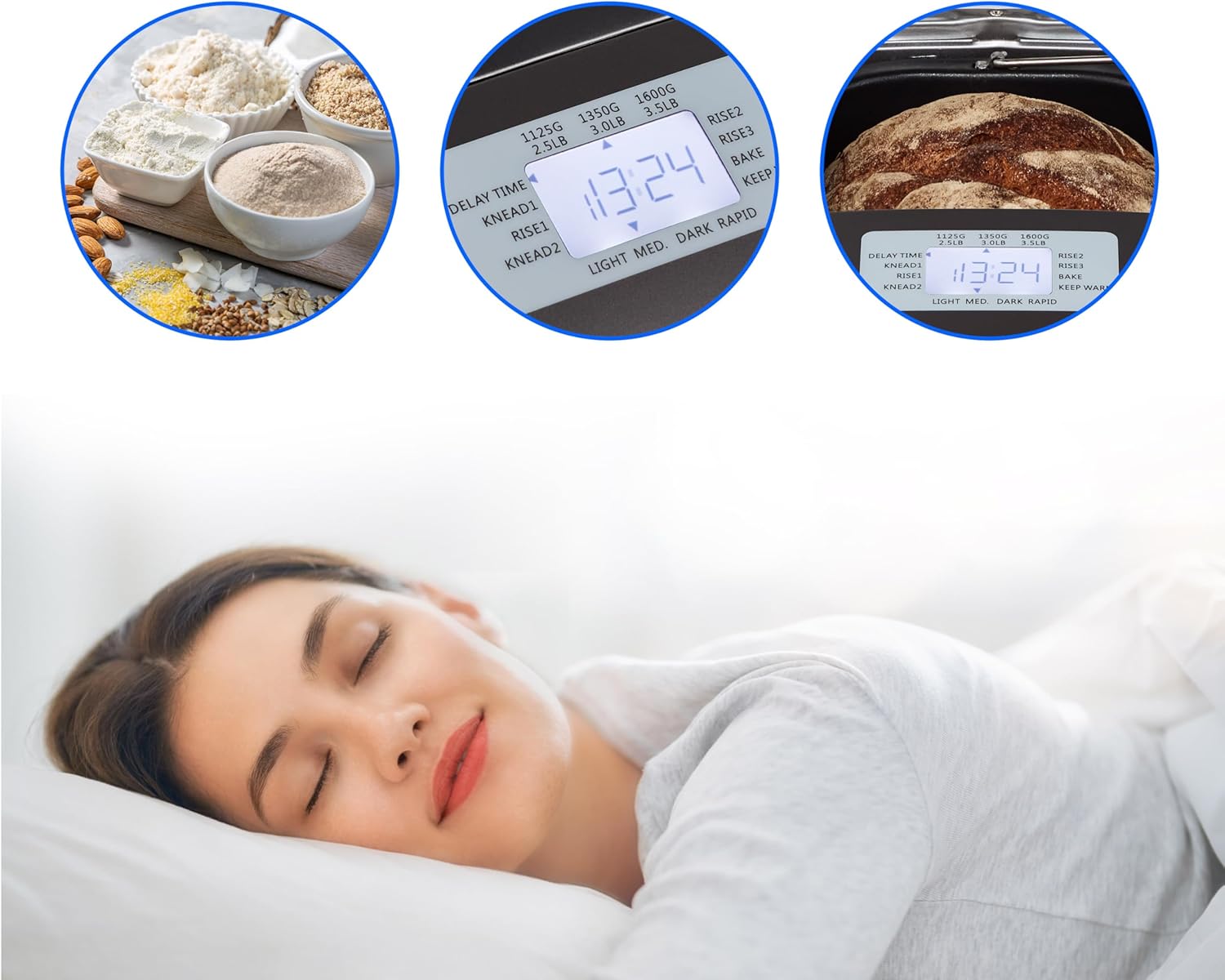 Control panel of the MEDION MD 12040 Bread Maker with LCD display and buttons.