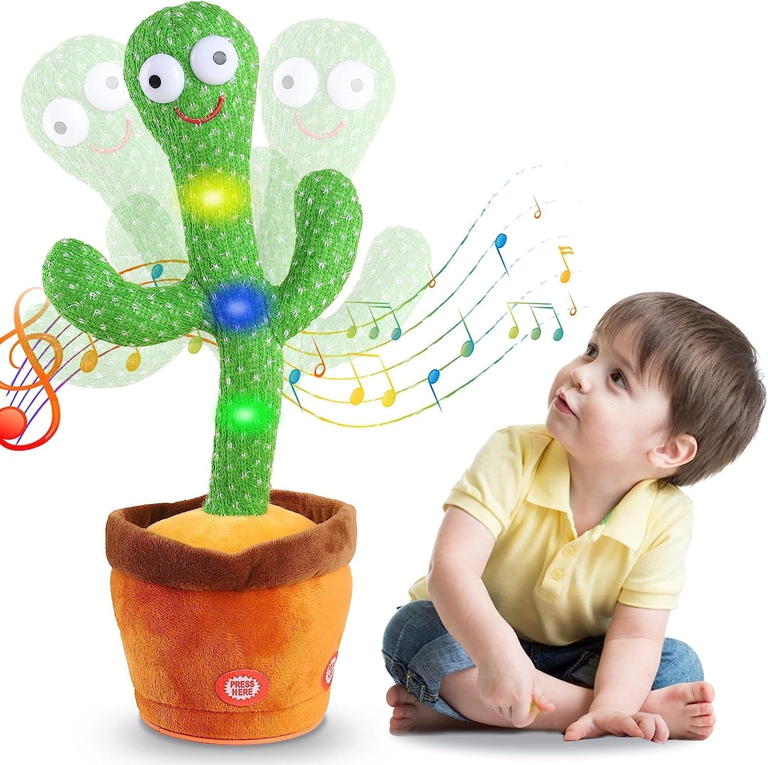 JuBend Rechargeable Dancing Cactus Talking Baby Toys for Kids Speaking Singing Repeat What You Say Children Educational Musical Interactive Electronic Plush Soft Toy Funny Education Toys (4X4X12inch) (B0CRHG1372) Amazon Price History, Amazon Price Tracker