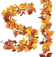 Vista 8 de Guirnalda de hojas de arce, 2 unidades, para colgar en el hogar, boda, chimenea, fiesta, Navidad