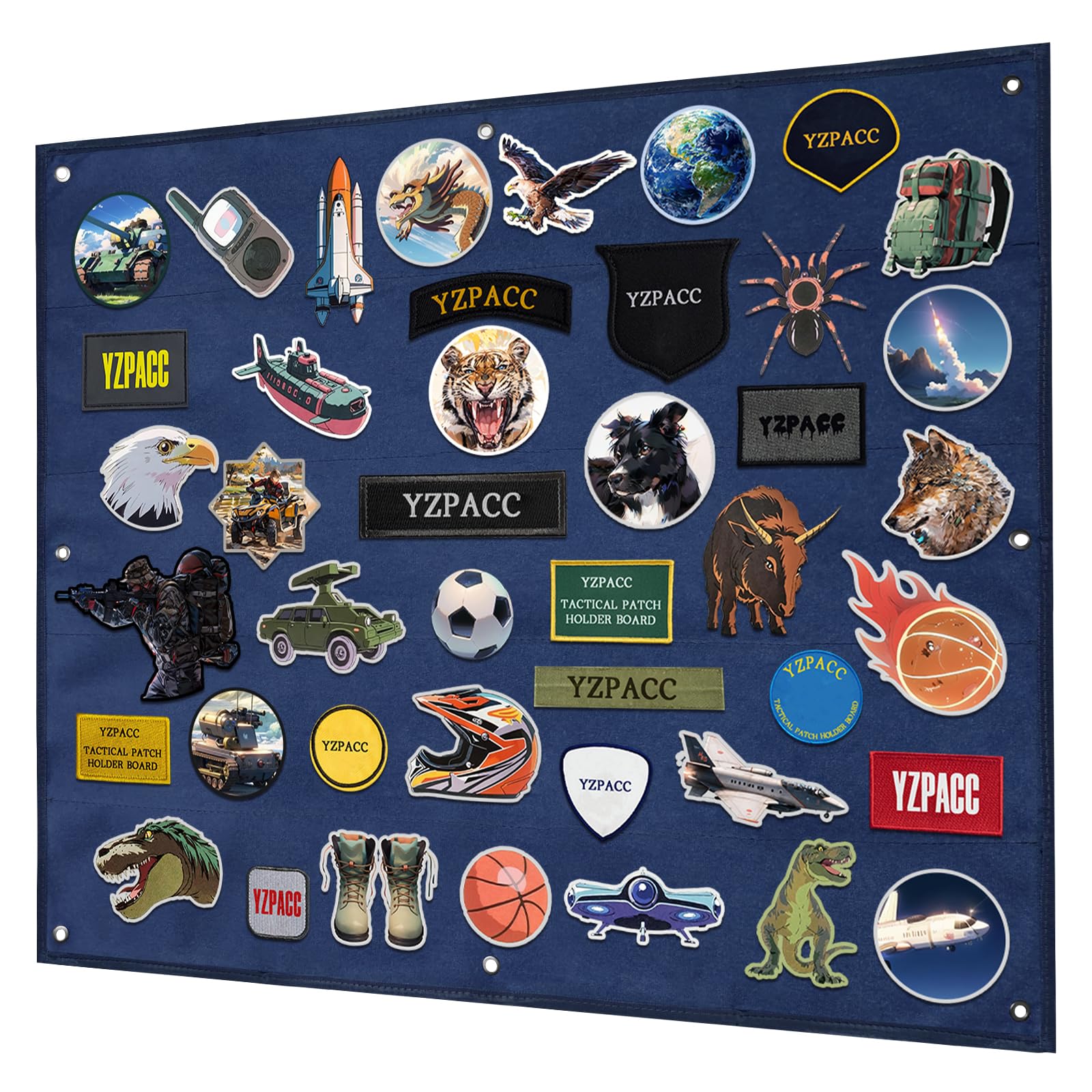 Yzpacc Taktisches Aufkleber Displaybrett, faltbares Panel mit Schlaufenoberfläche zur Aufbewahrung und Ausstellung von militärischen Kampf und Motivationsaufklebern für Armeeangehörige